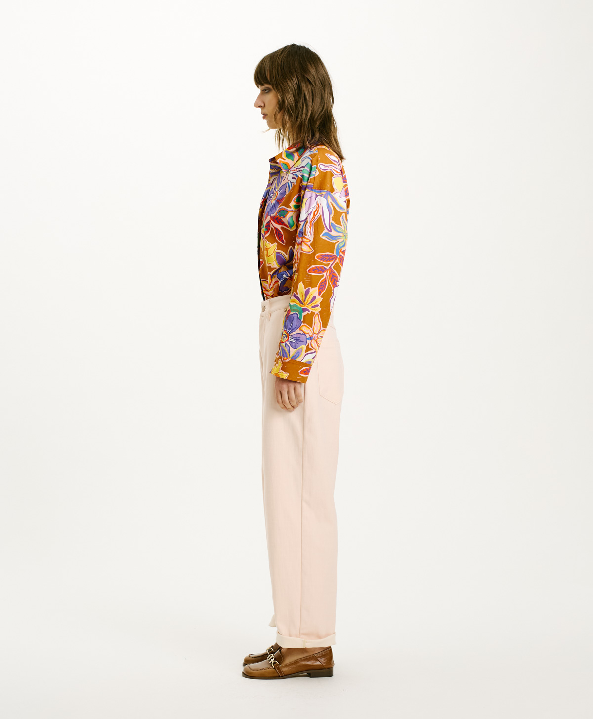 FUCSIA BIS PANTS IN SILK SATIN - BLOSSOM - Momonì