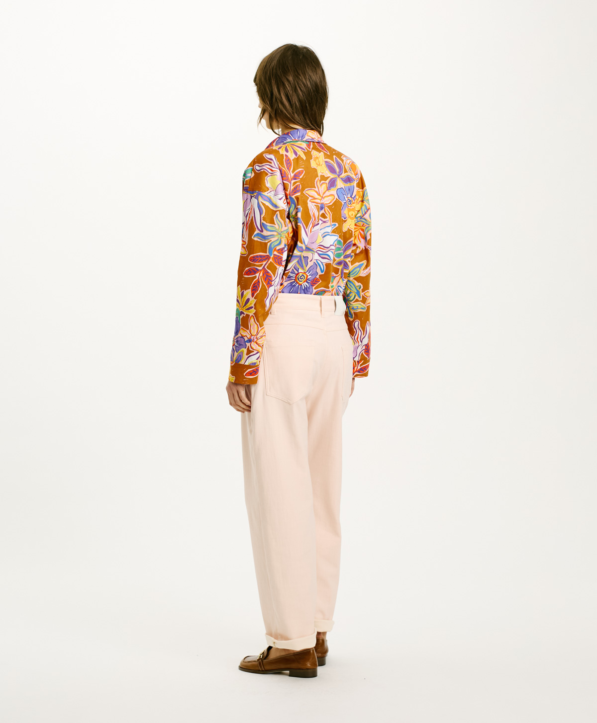 FUCSIA BIS PANTS IN SILK SATIN - BLOSSOM - Momonì