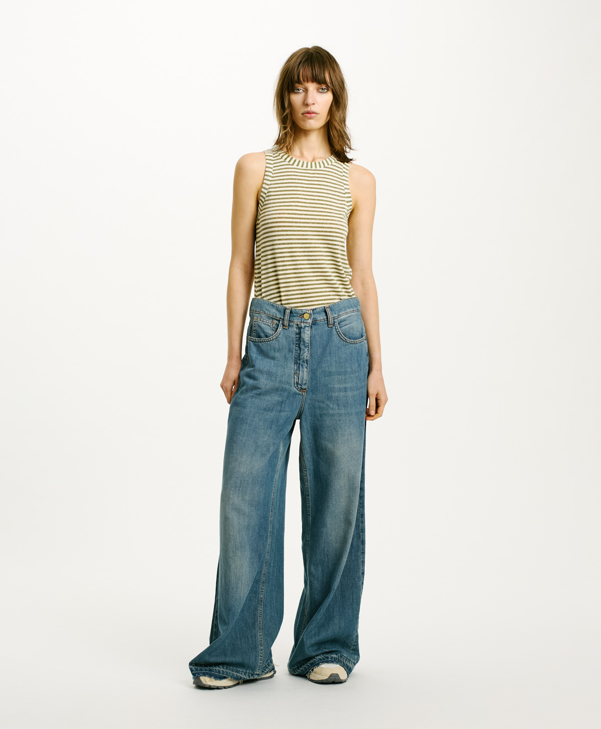 AOKI JEANS IN STONE WASHED DENIM - BLUE JEANS - Momonì