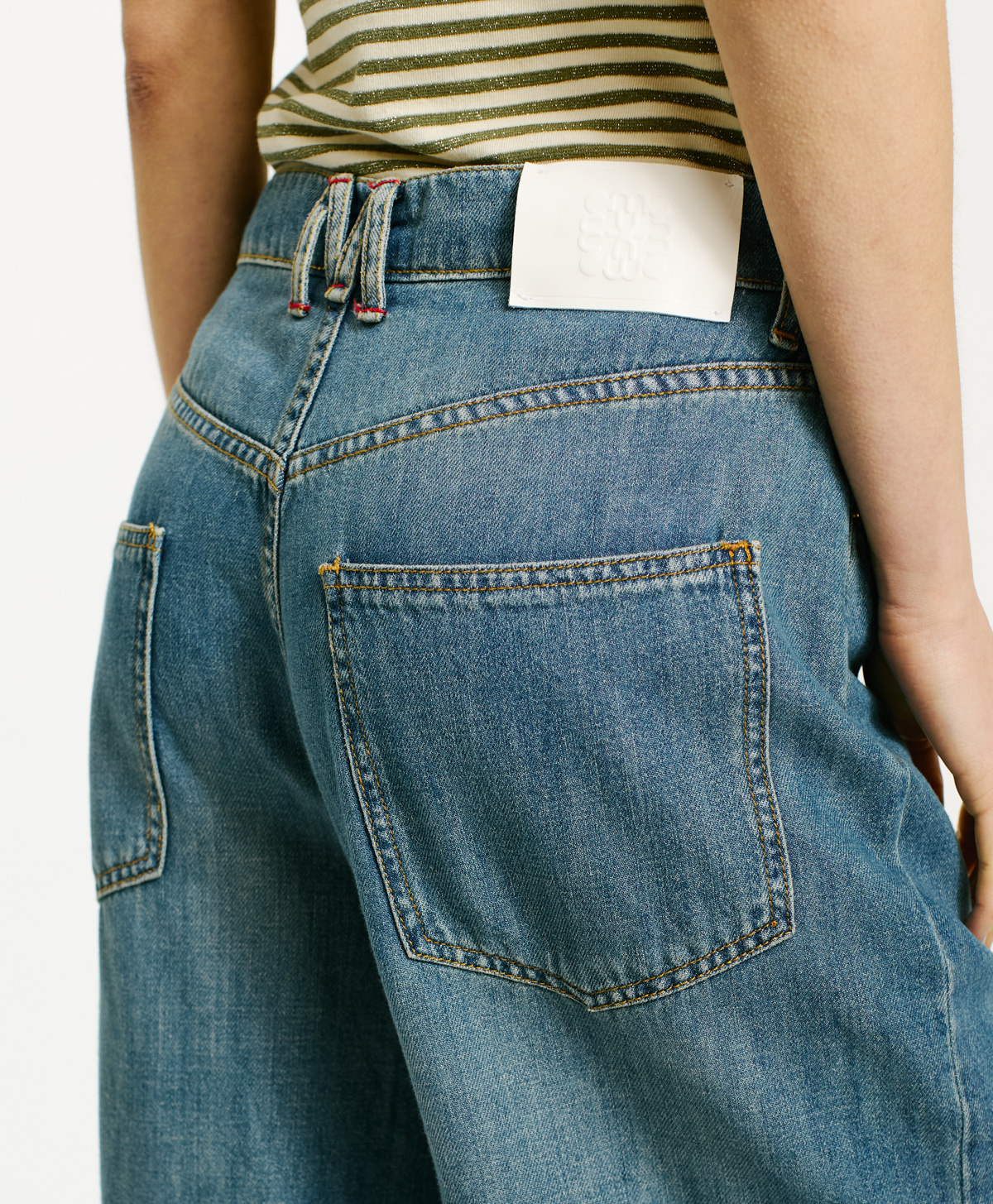 AOKI JEANS IN STONE WASHED DENIM - BLUE JEANS - Momonì