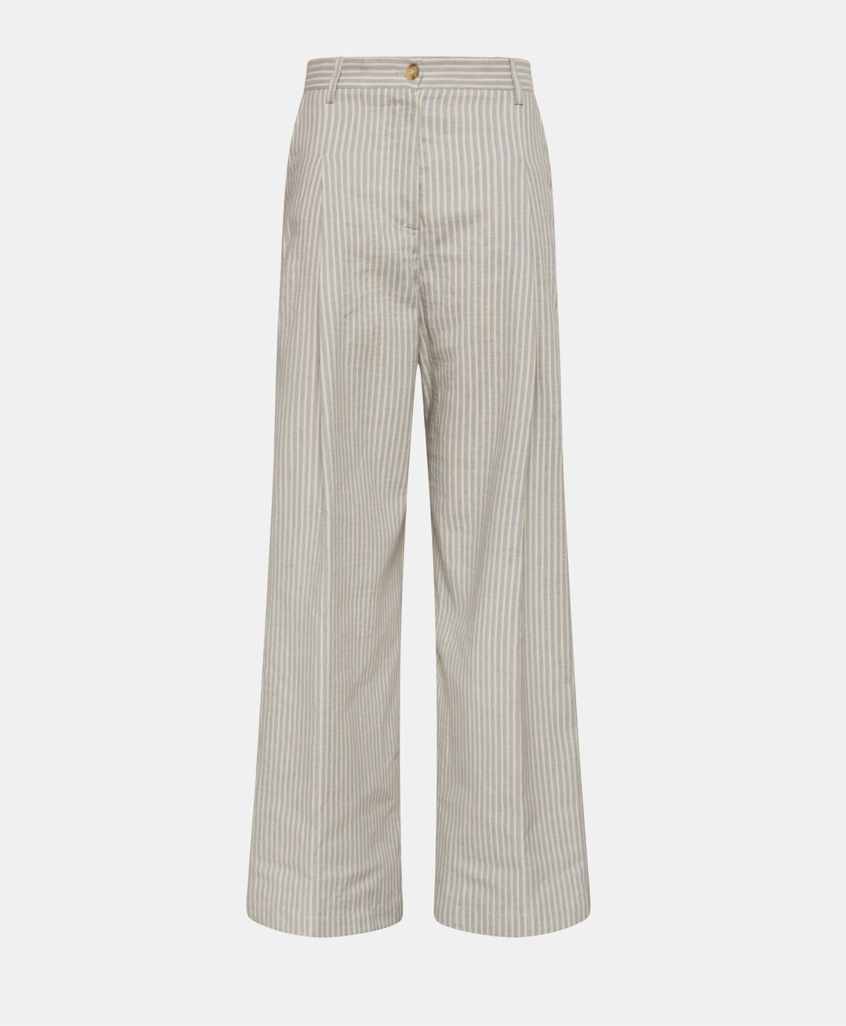 PALMITO PANTS IN COTTON/HEMP - LIGHT BLUE/CREAM - Clothing - Momonì