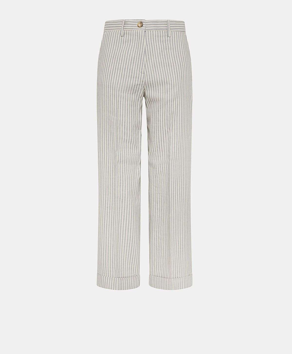 JANEIRO PANTS IN STRIPED COTTON/HEMP - LIGHT BLUE/CREAM - Clothing - Momonì