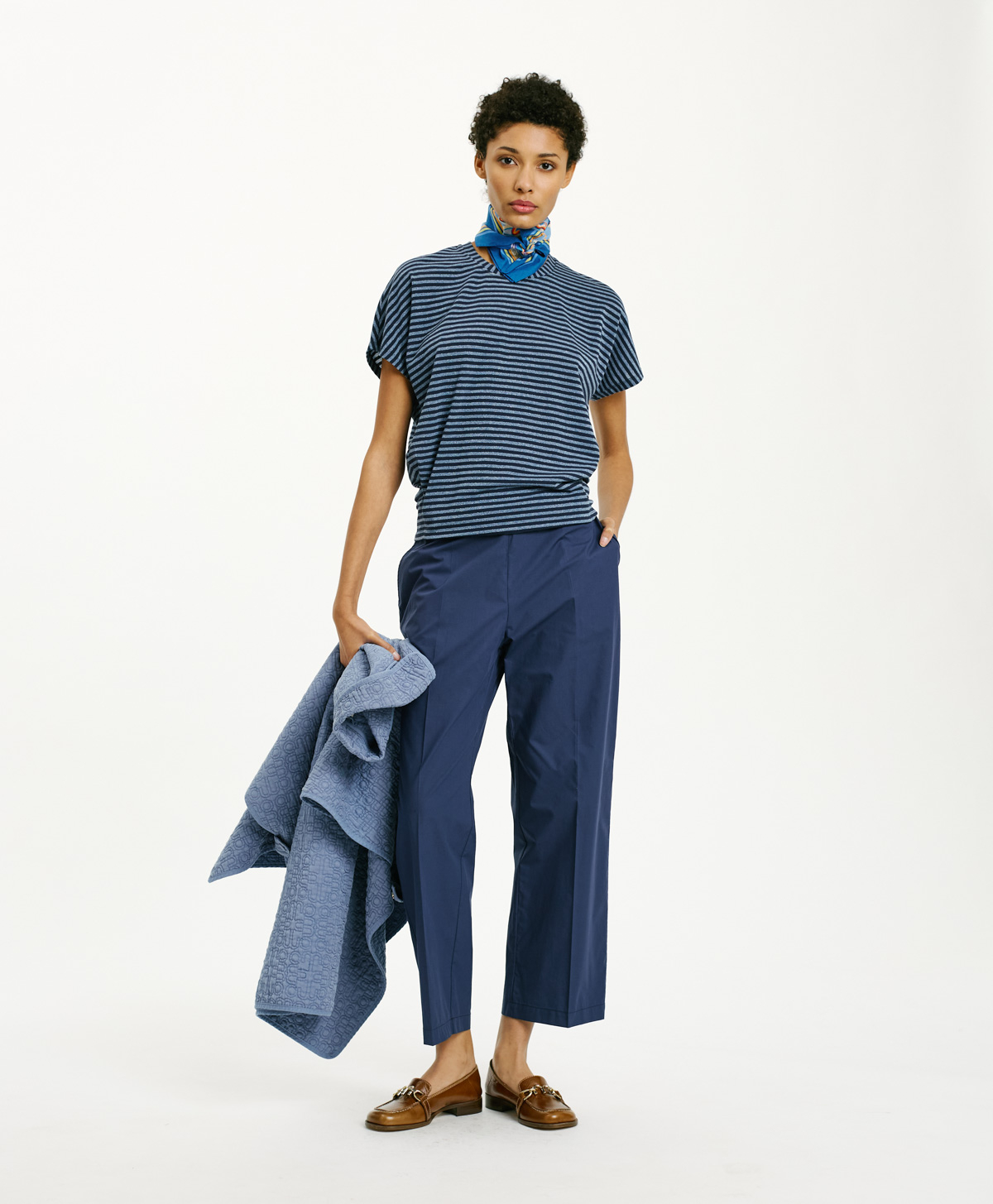 PANTALONI OITI IN POPELINE - BLU - Momonì