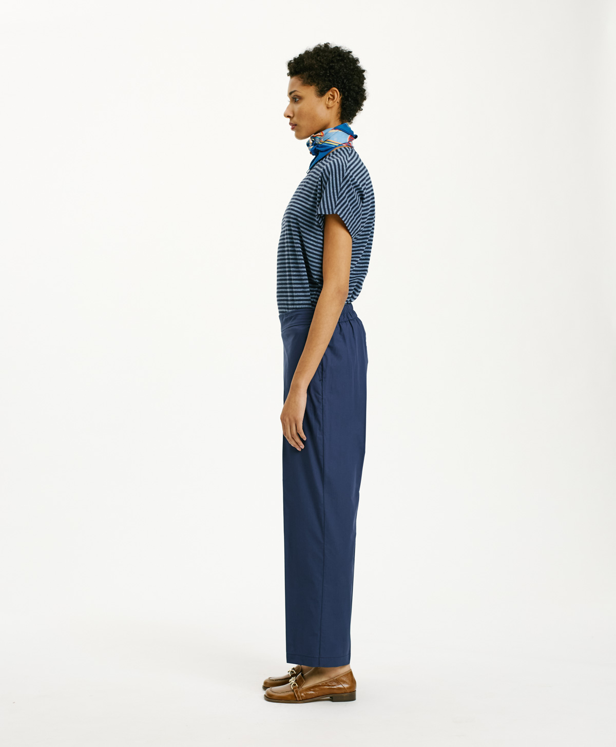 PANTALONI OITI IN POPELINE - BLU - Momonì