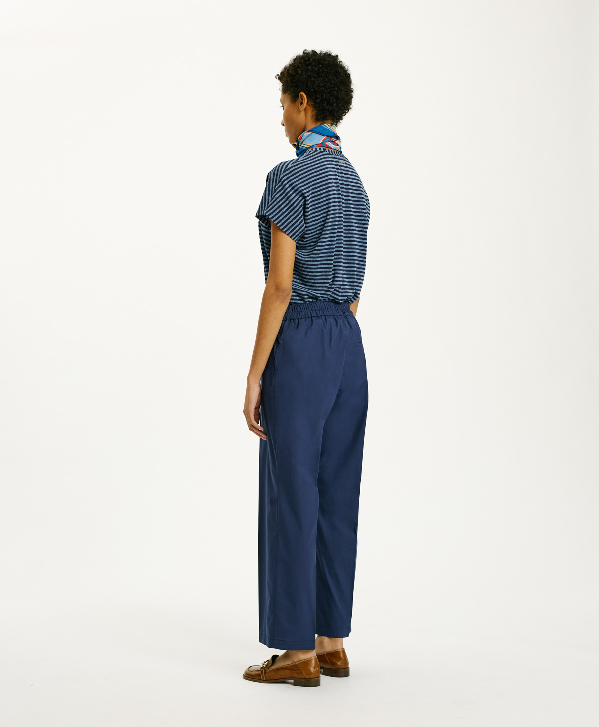 PANTALONI OITI IN POPELINE - BLU - Momonì