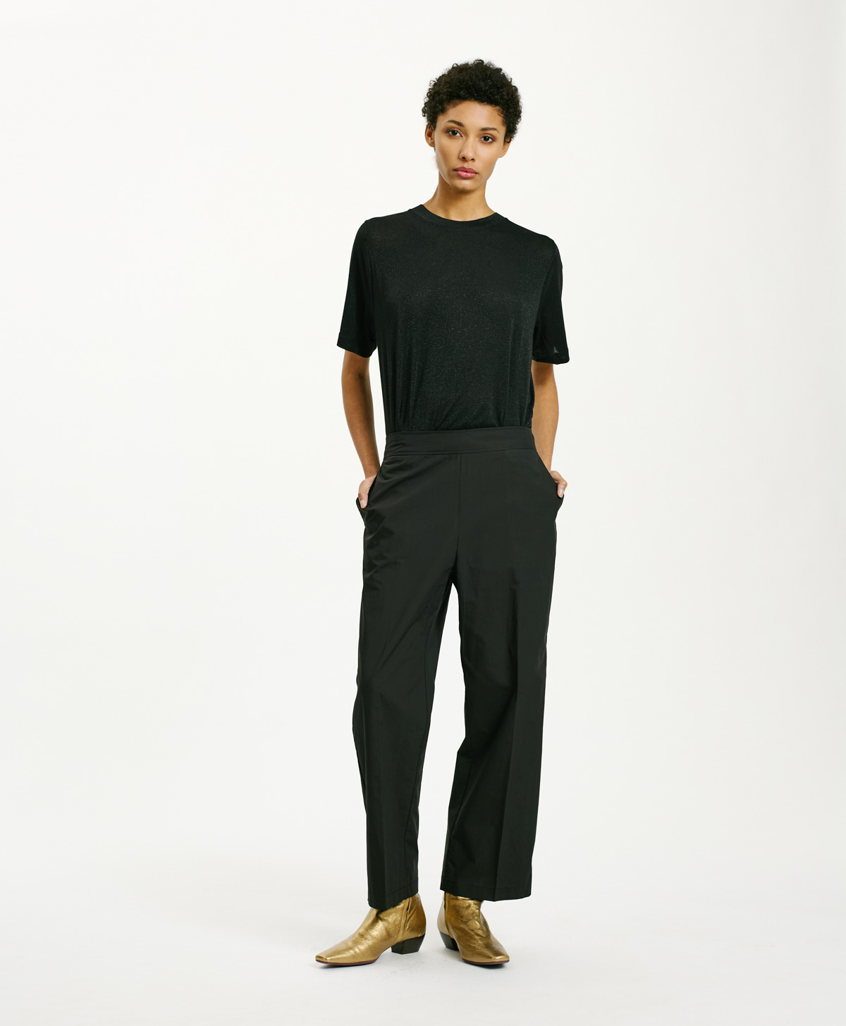 PANTALONI OITI IN POPELINE - NERO - Clothing - Momonì