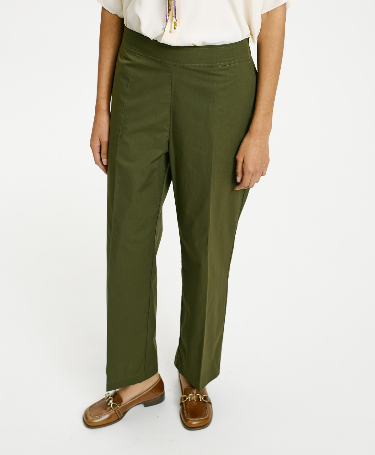 OITI PANTS IN POPLIN - MILITARY GREEN - Momonì