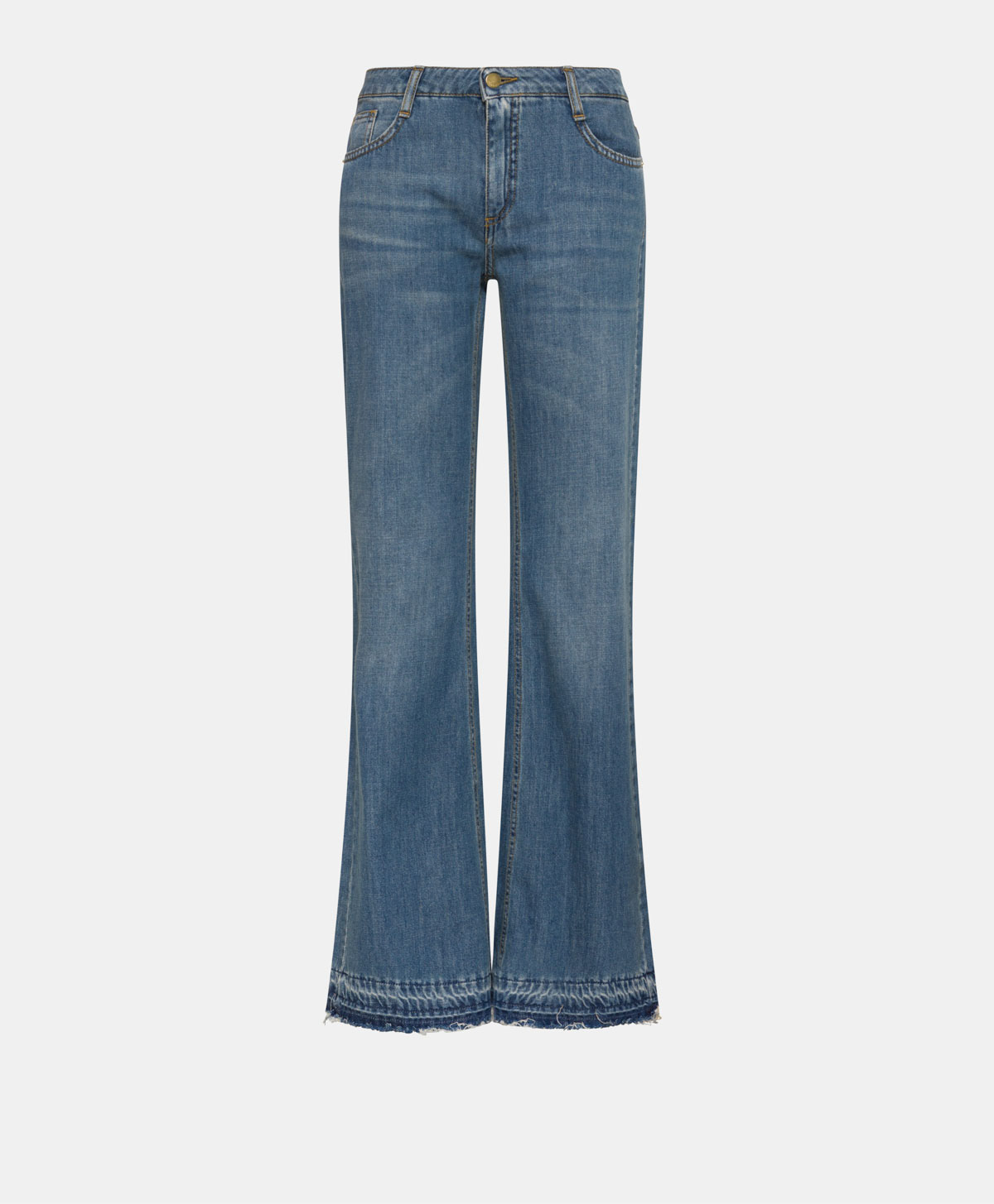LUIS PANTS IN 8 OZ STONE WASHED DENIM - BLUE JEANS - Momonì