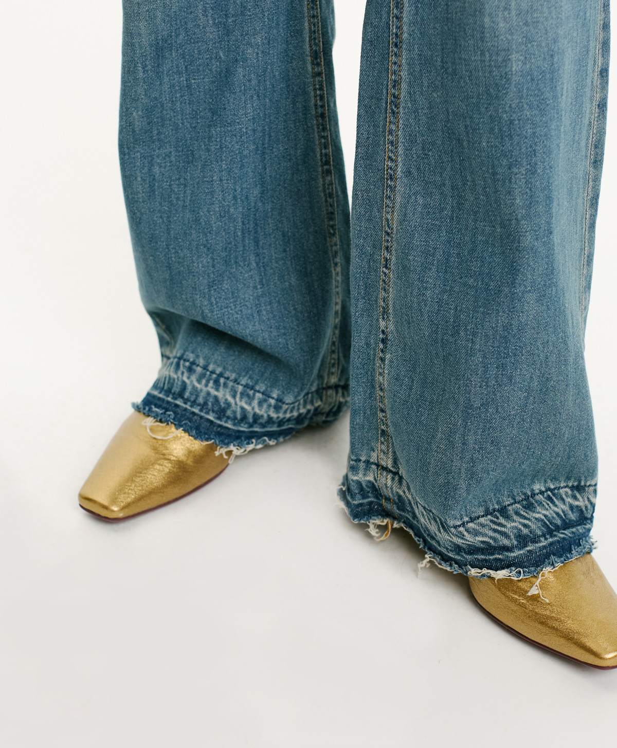 LUIS PANTS IN 8 OZ STONE WASHED DENIM - BLUE JEANS - Momonì