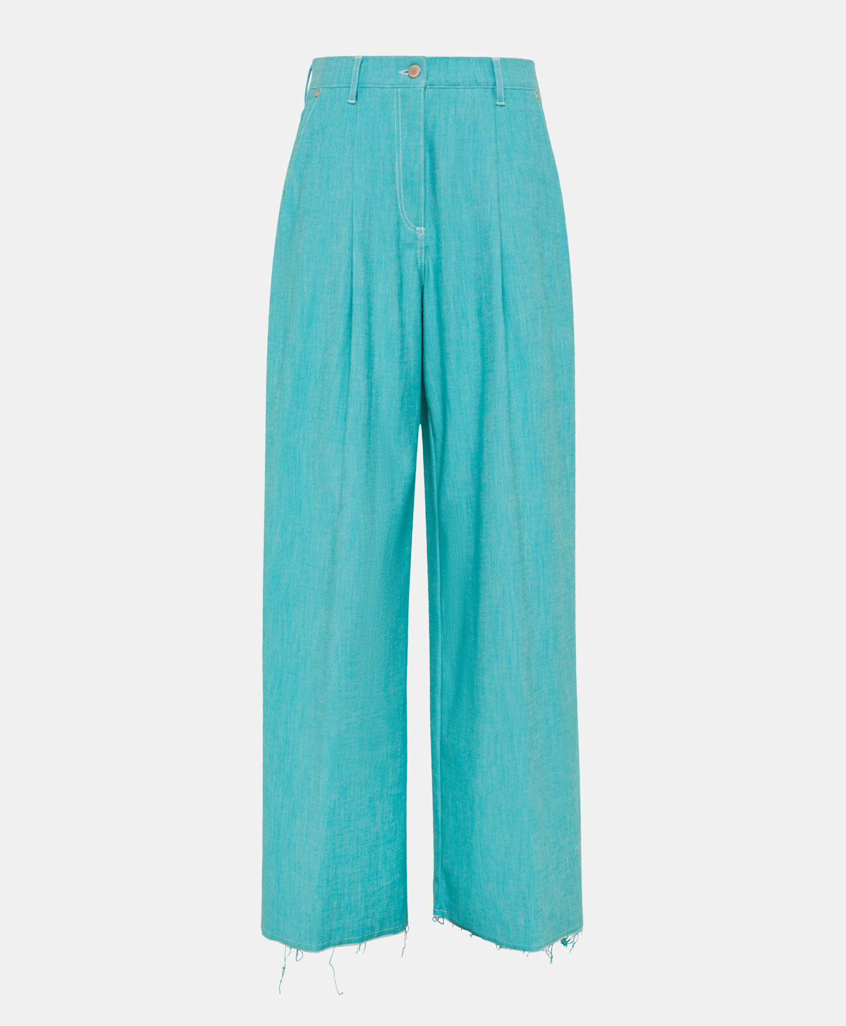 ISIDRO PANTS IN STRETCH COLOURED DENIM - TURQUOISE - Clothing - Momonì