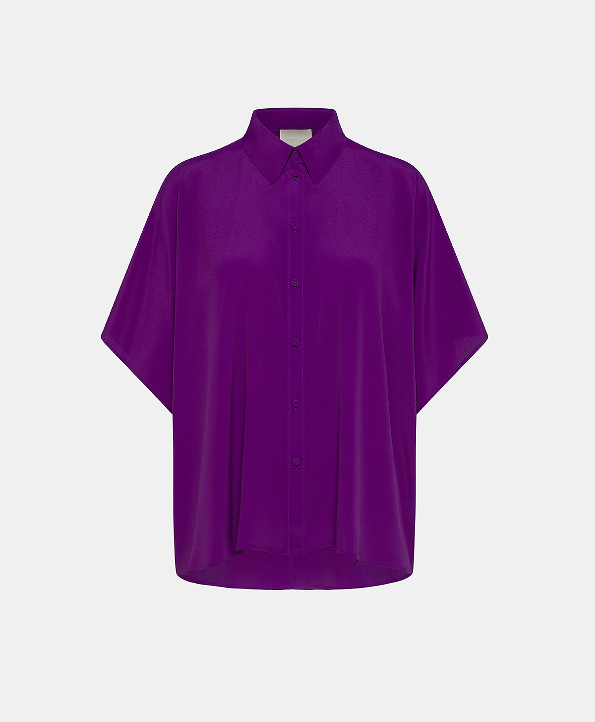 BROOKLYN SHIRT IN SOLID COLOUR ACETATE/SILK - VIOLET - Clothing - Momonì