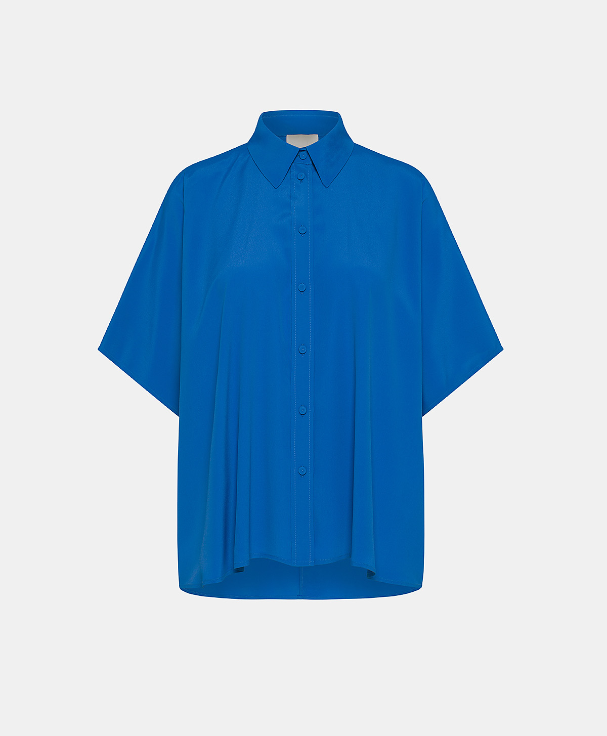 BROOKLYN SHIRT IN SOLID COLOUR ACETATE/SILK - COBALT - Clothing - Momonì
