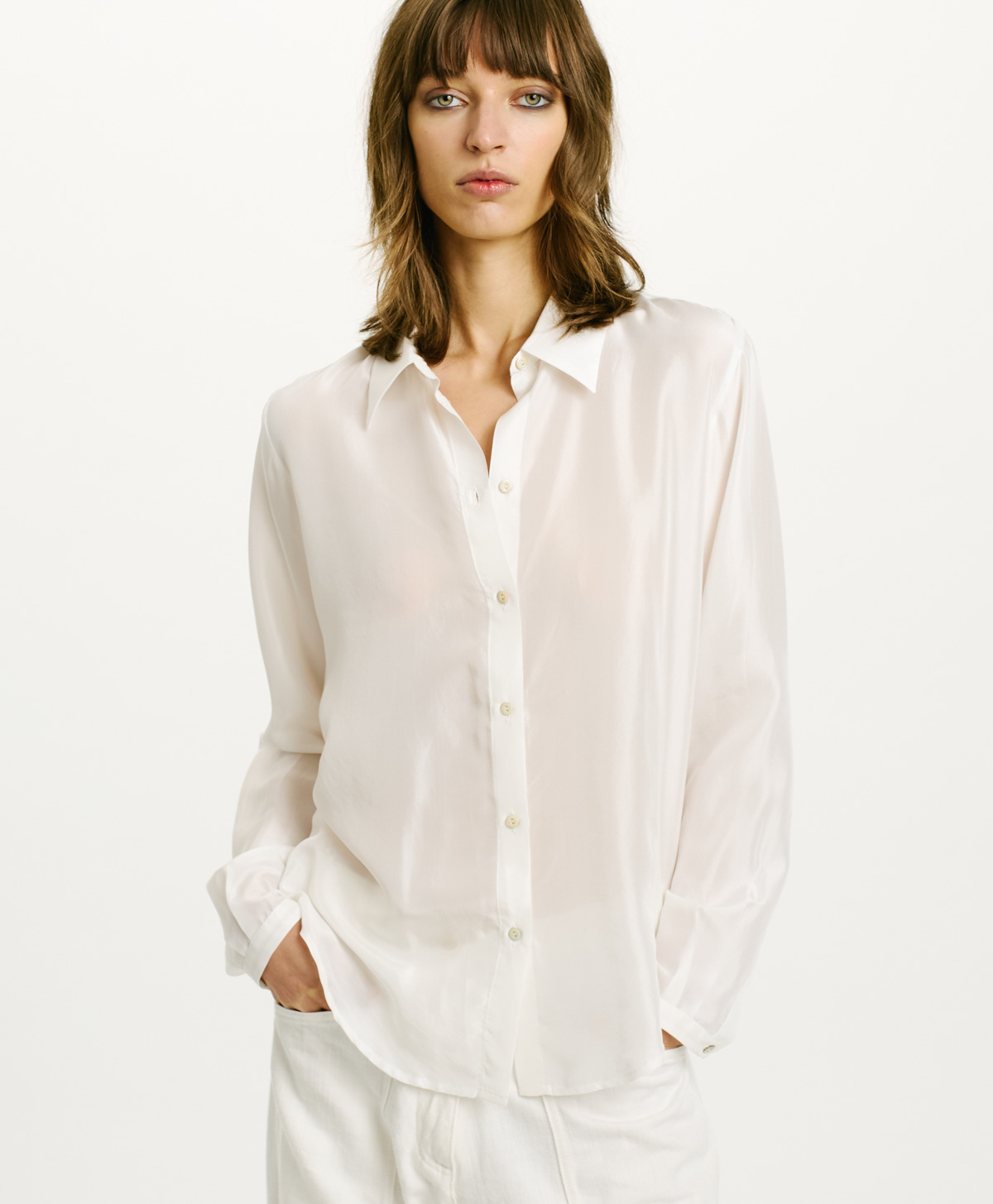 ALICIA SHIRT IN HABUTAI SILK - CREAM - Clothing - Momonì