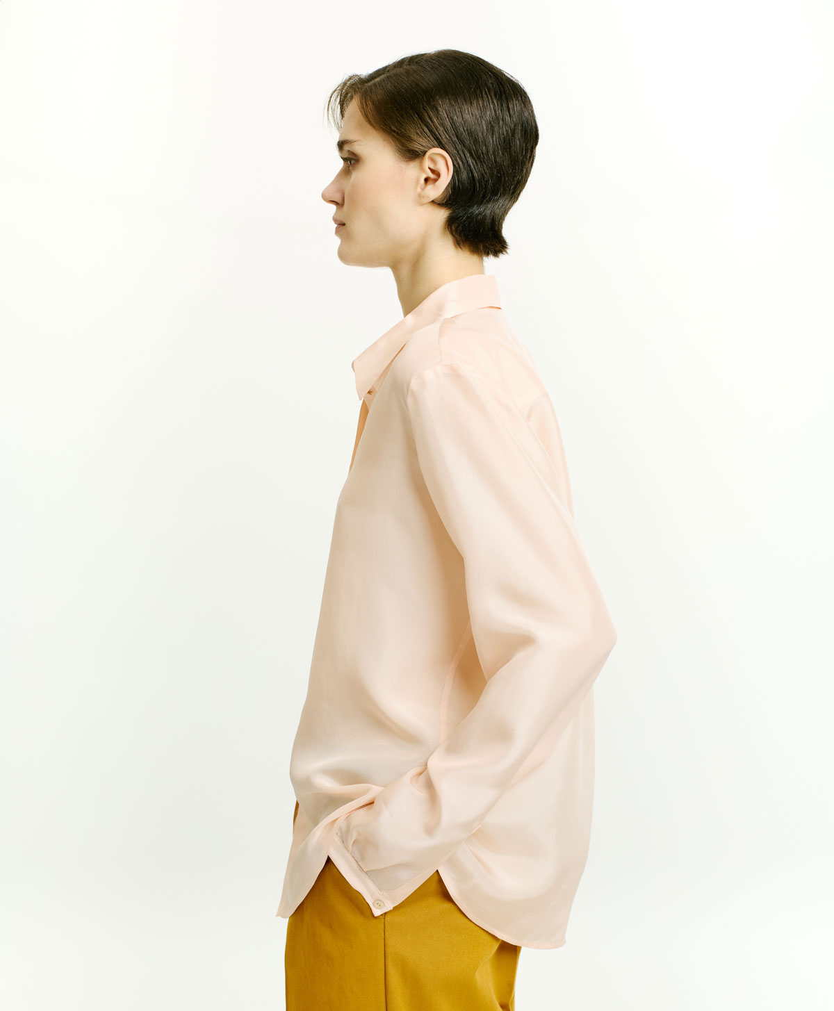 ALICIA SHIRT IN HABUTAI SILK - BLOSSOM - Momonì