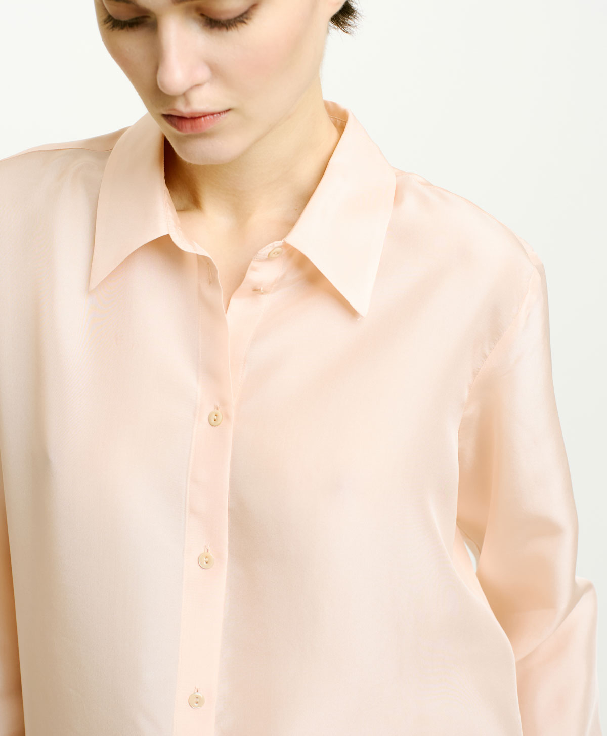 ALICIA SHIRT IN HABUTAI SILK - BLOSSOM - Momonì
