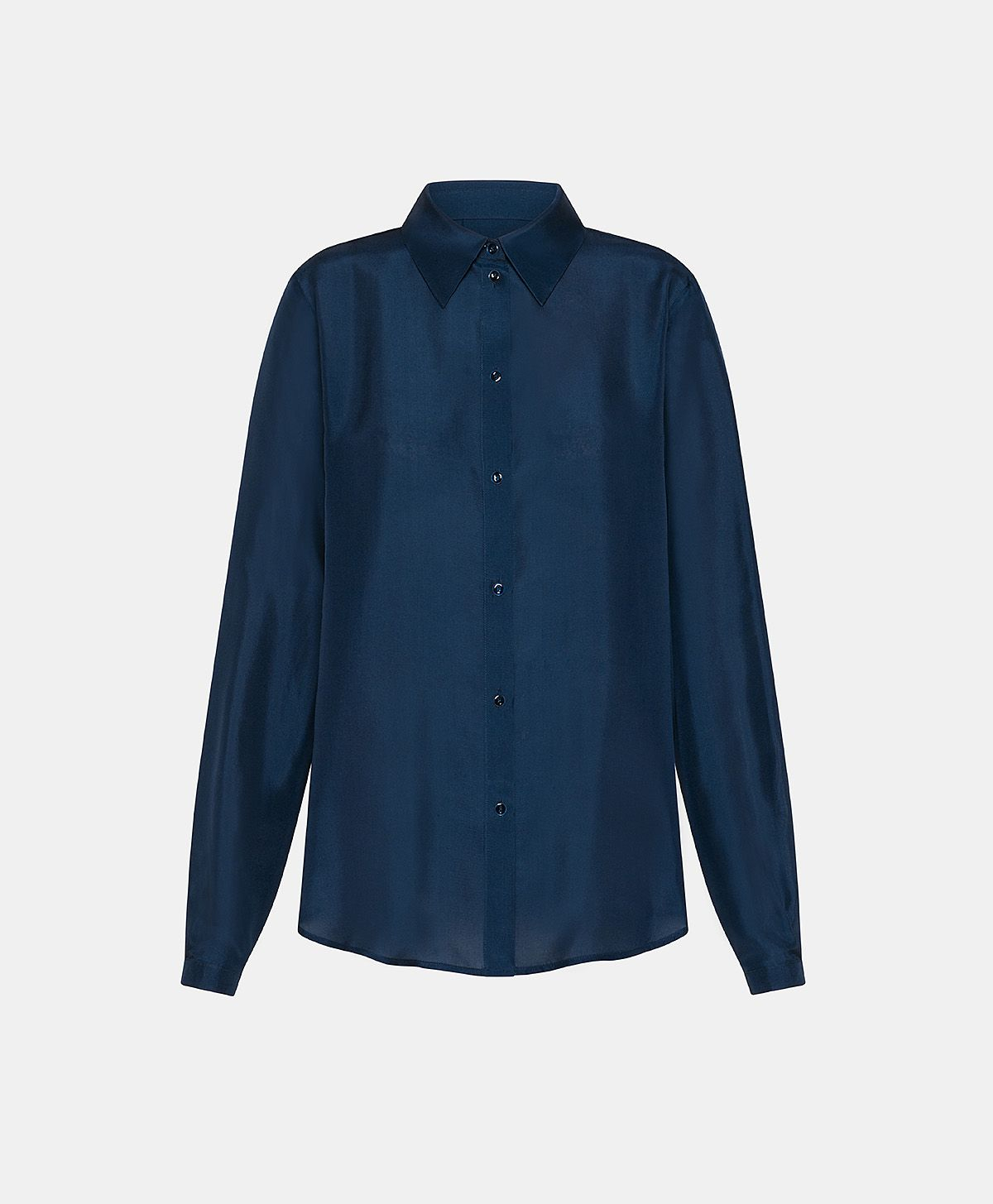 CAMICIA ALICIA IN HABUTAI DI SETA - BLU NAVY - Clothing - Momonì