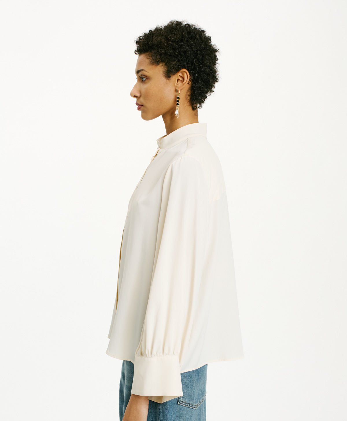 FRANKLYN SHIRT IN SOLID COLOUR ACETATE/SILK - CREAM - Momonì