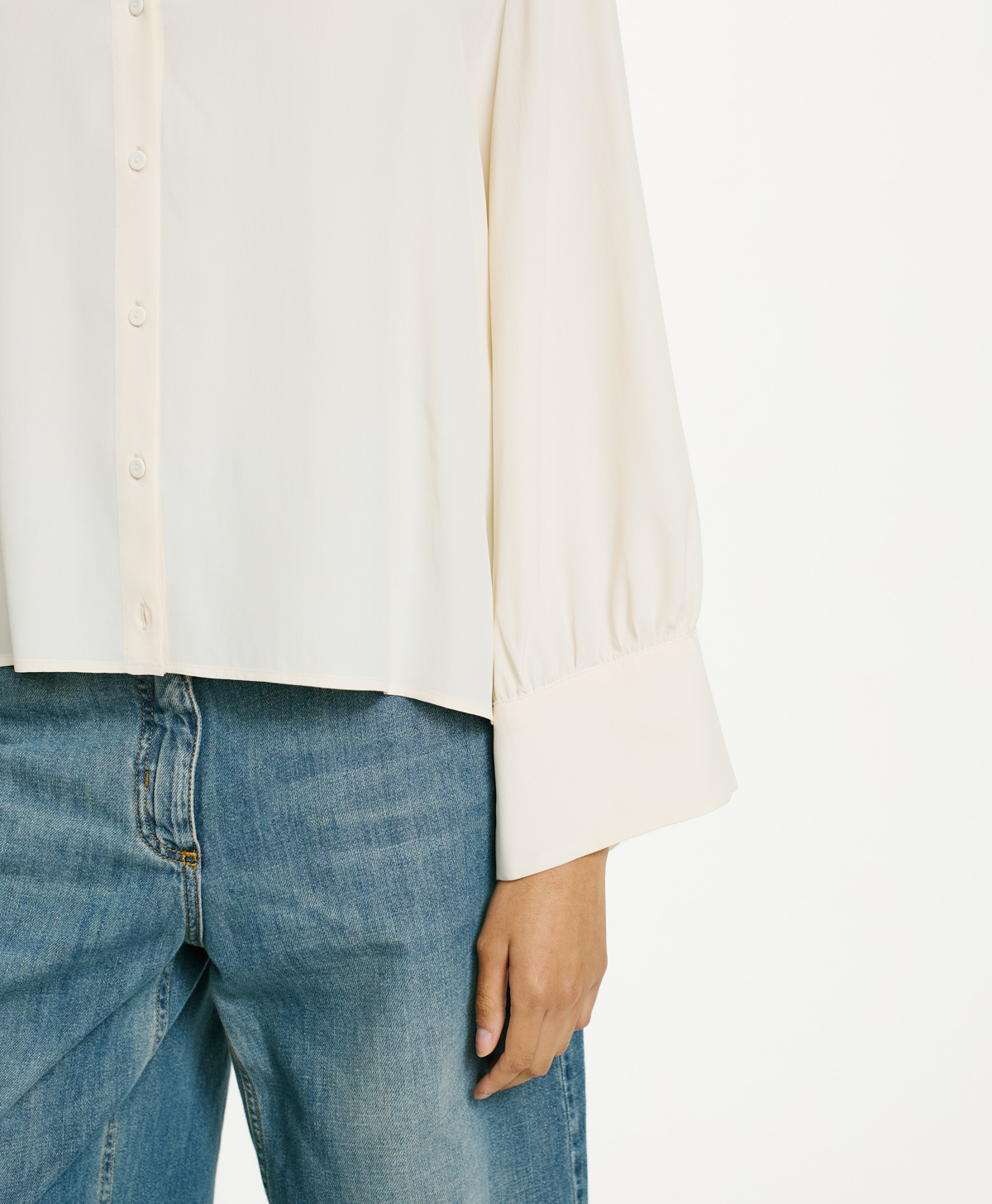 FRANKLYN SHIRT IN SOLID COLOUR ACETATE/SILK - CREAM - Momonì