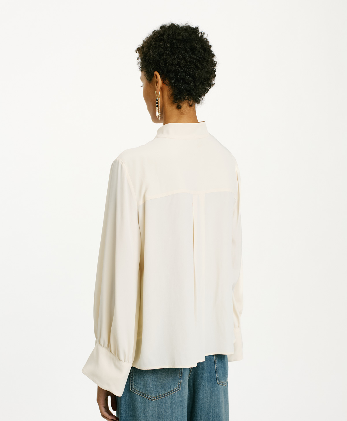 FRANKLYN SHIRT IN SOLID COLOUR ACETATE/SILK - CREAM - Momonì