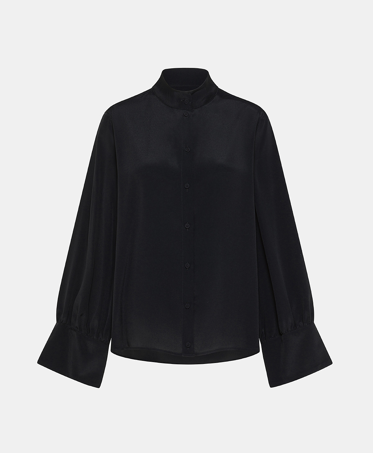 FRANKLYN SHIRT IN SOLID COLOUR ACETATE/SILK - BLACK - Clothing - Momonì