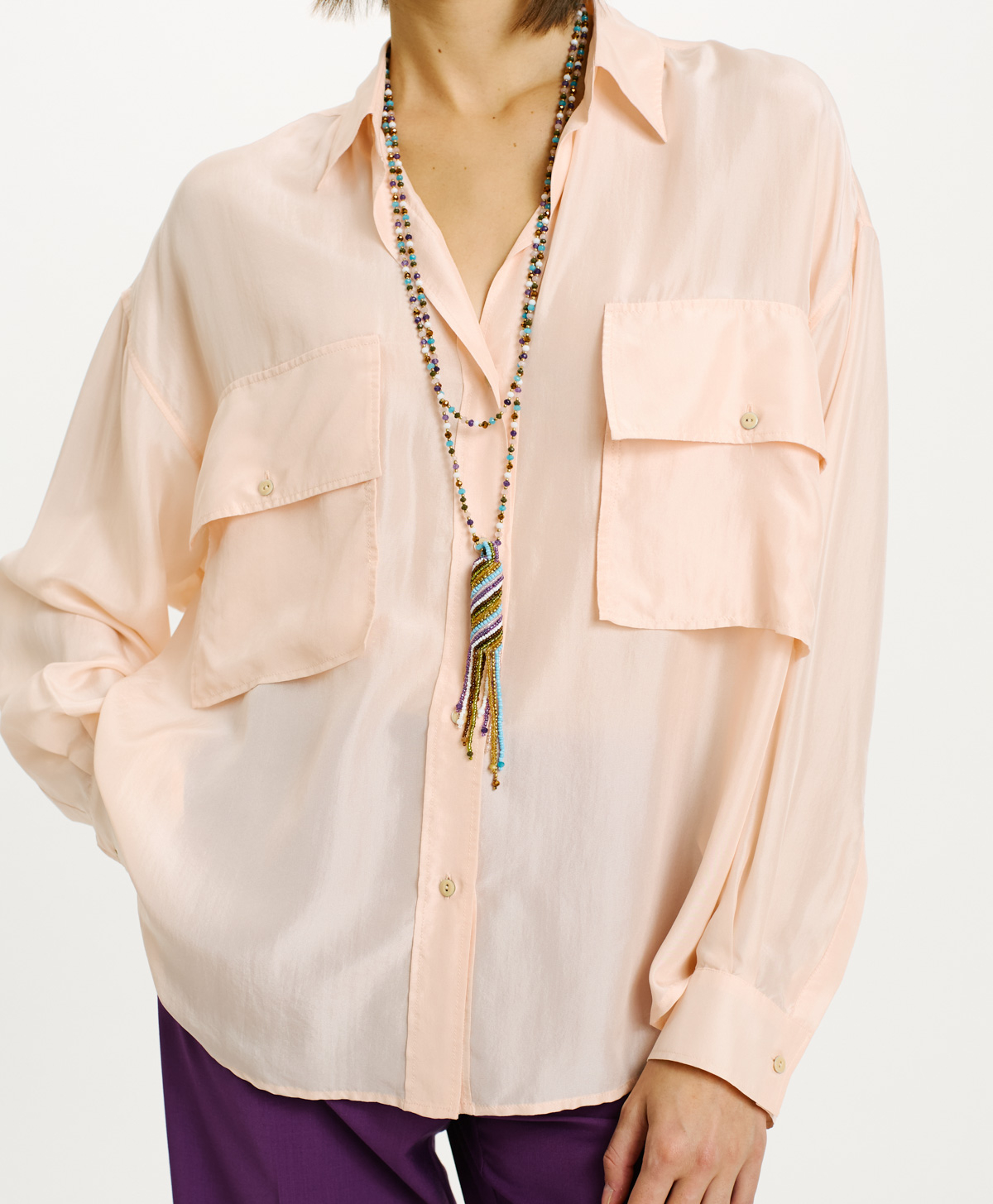 PITANGA SHIRT IN HABUTAI SILK - BLOSSOM - Momonì