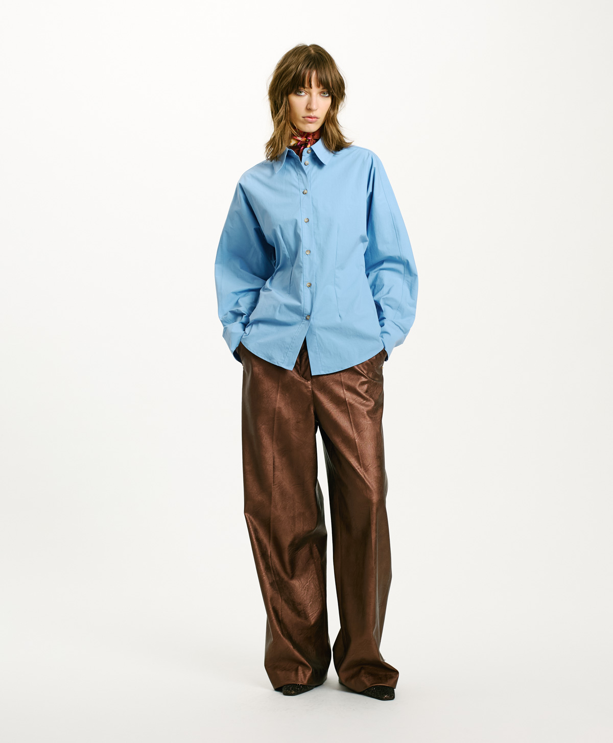 NIL SHIRT IN STRETCH POPLIN - SKY BLUE - Clothing - Momonì
