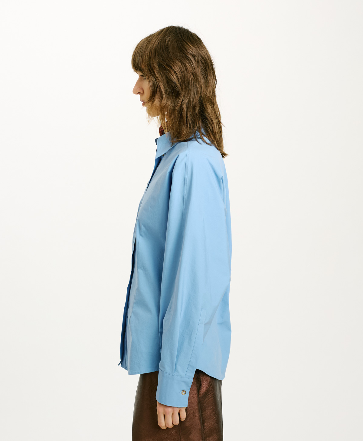 NIL SHIRT IN STRETCH POPLIN - SKY BLUE - Momonì