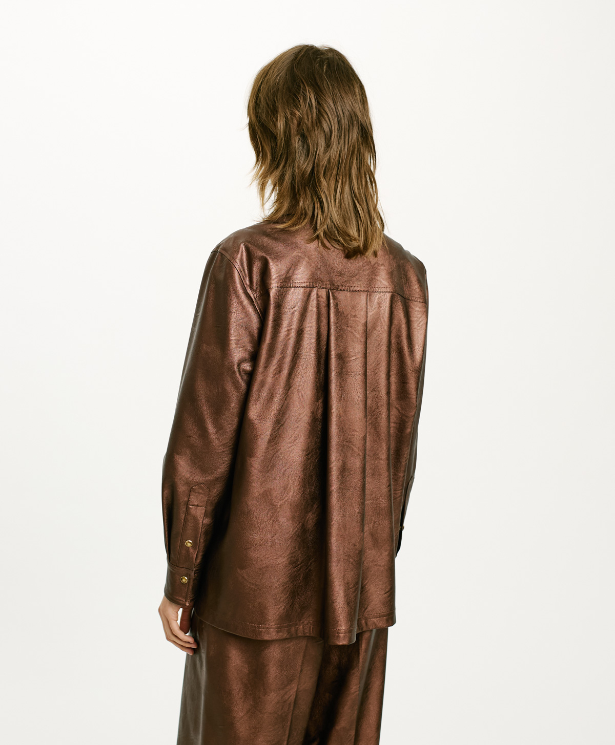 CHEMISE AURA EN ÉCO-CUIR - CHOCOLAT - Momonì