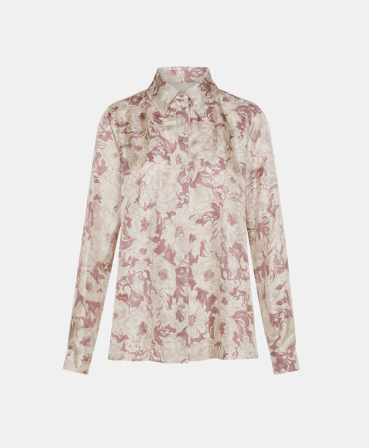 ARLES SHIRT IN PRINTED SILK TWILL - PINK/BEIGE - Clothing - Momonì