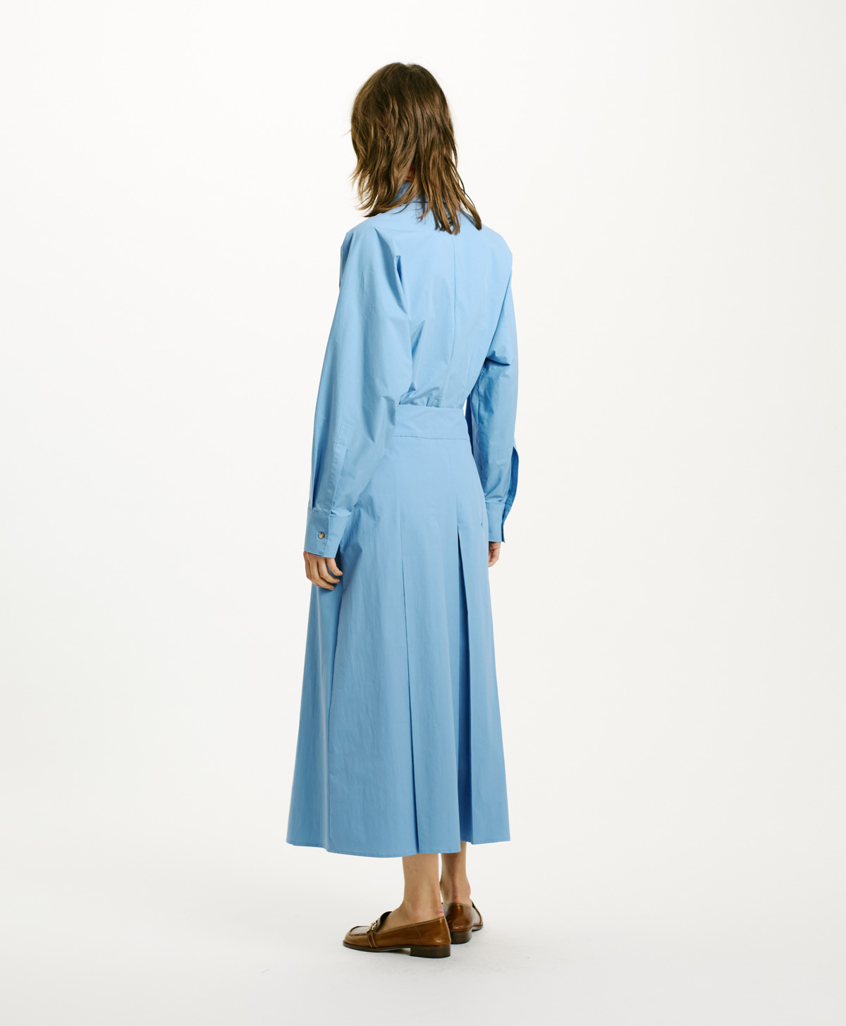 HARUKA SKIRT IN STRETCH POPLIN - SKY BLUE - Momonì
