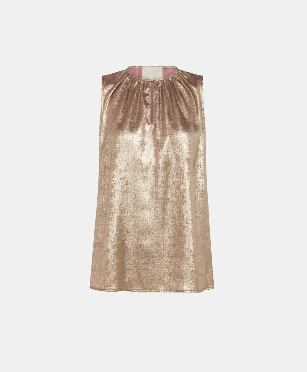 CRIS TOP IN FLUID LAMINATED FABRIC - MAUVE - Momonì