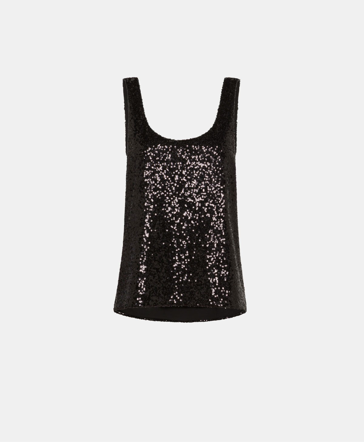 TOP HELICONIA IN PAILLETTES - NERO - Clothing - Momonì