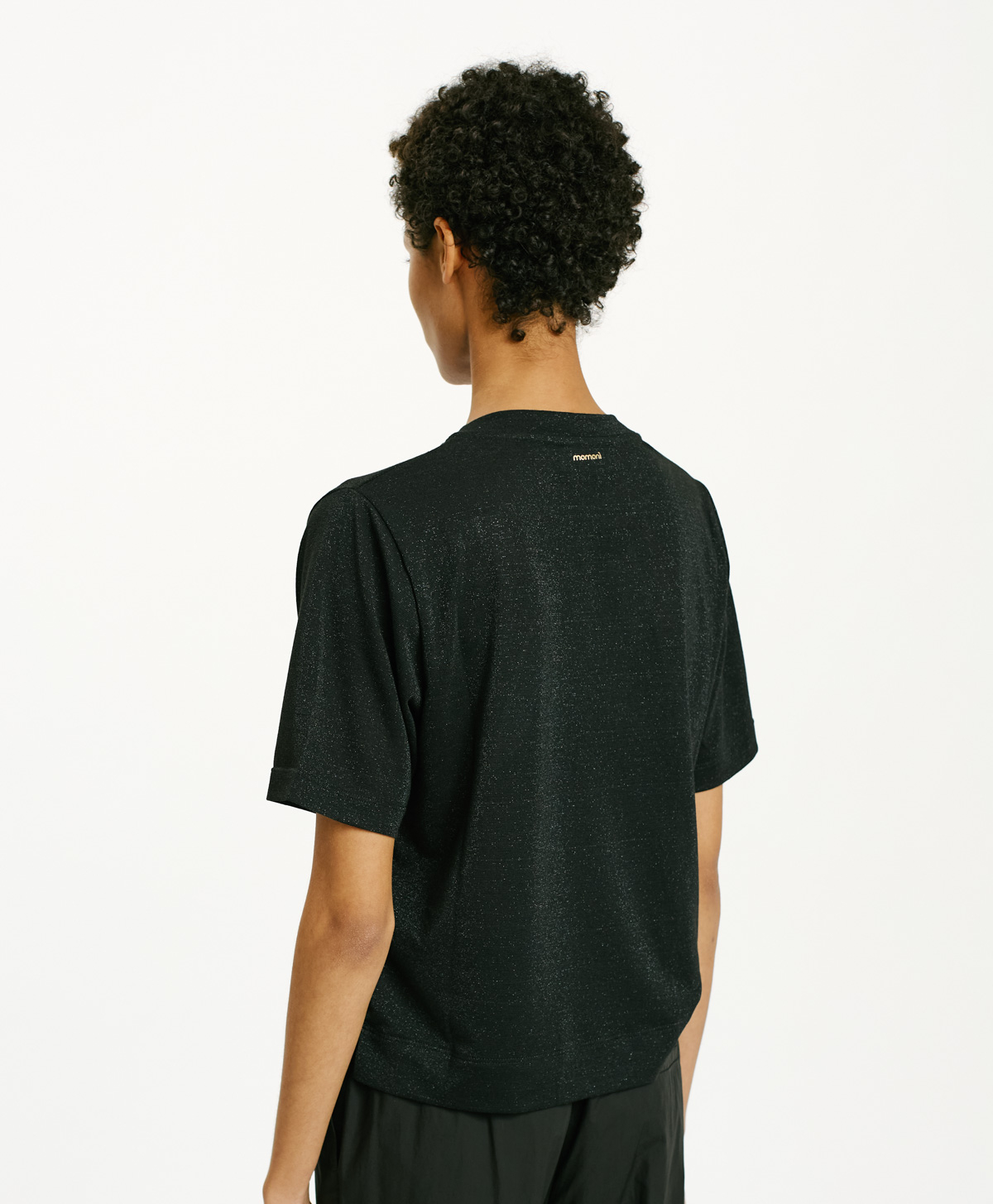 TSHIRT IORA IN JERSEY LUREX - NERO - Momonì