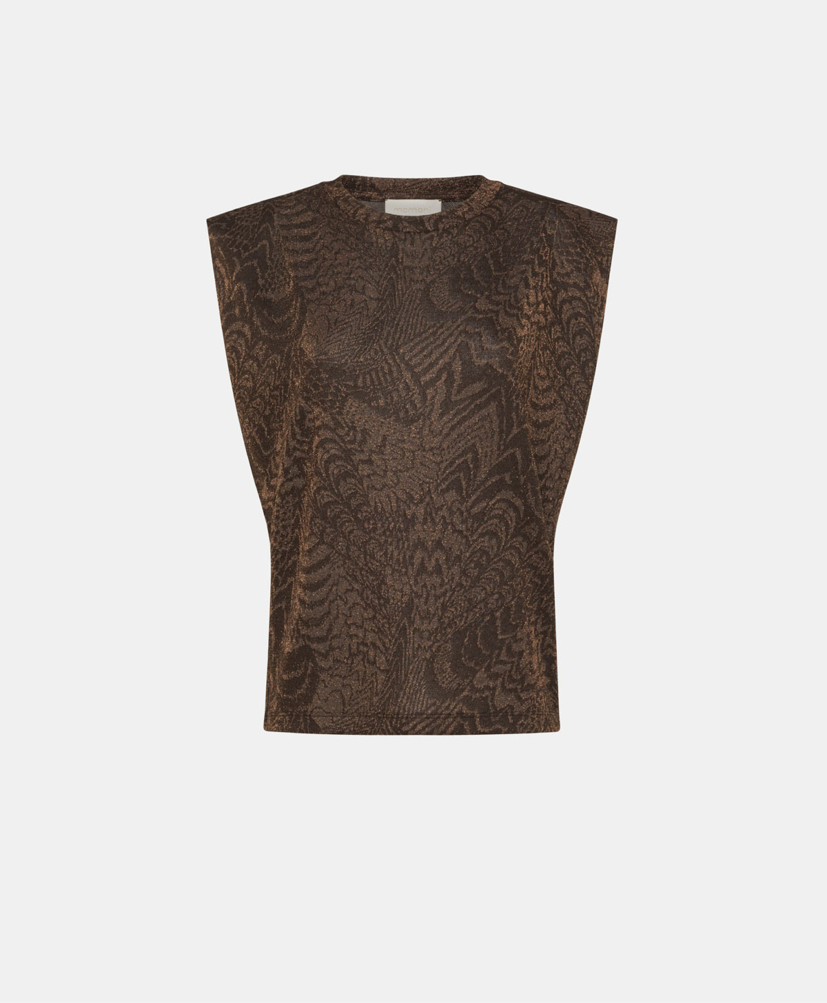 TSHIRT ENNA IN JERSEY LUREX JACQUARD - CIOCCOLATO/RAME - Clothing - Momonì