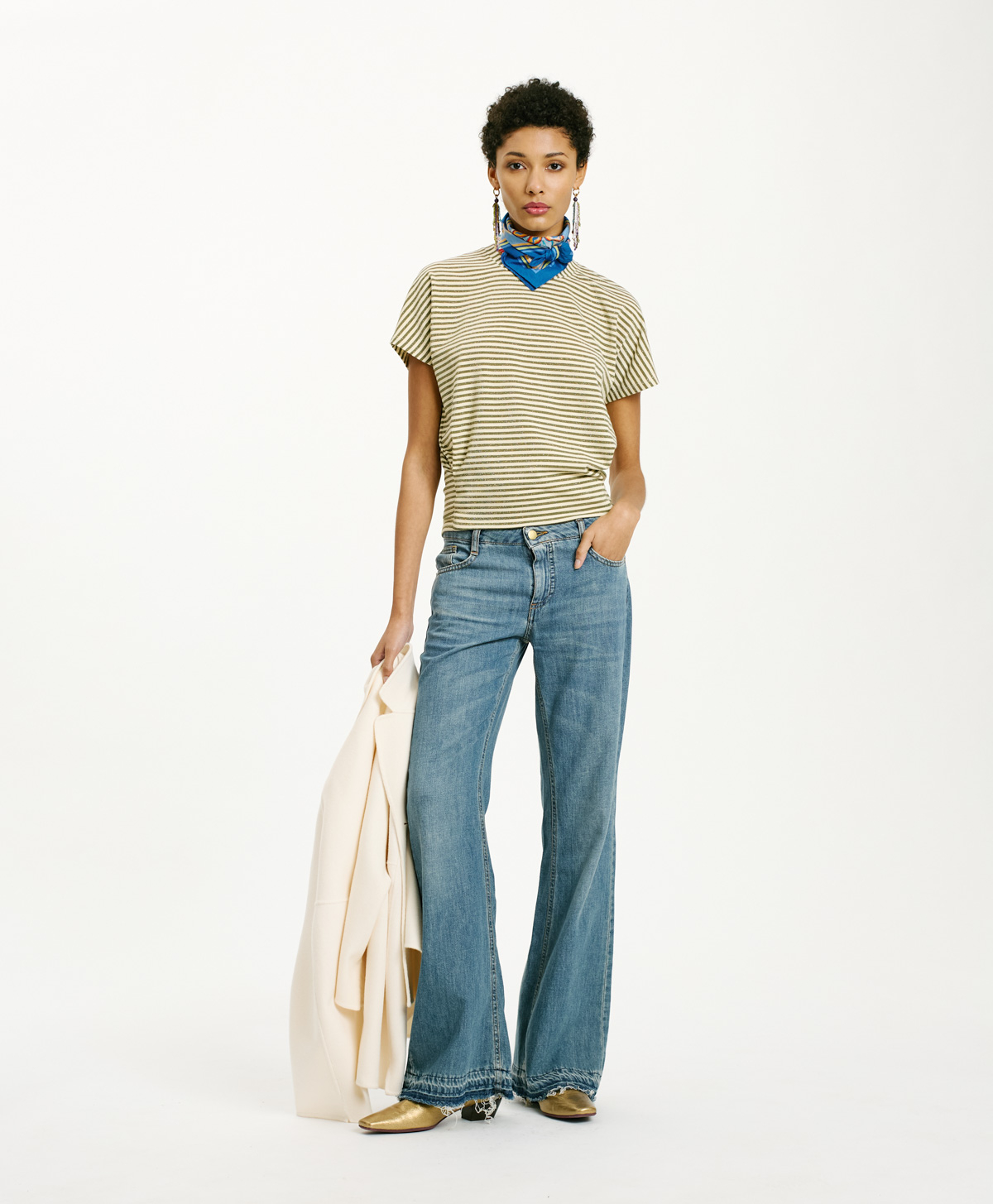 PAWA JERSEY T-SHIRT - CREAM/MATCHA - Clothing - Momonì