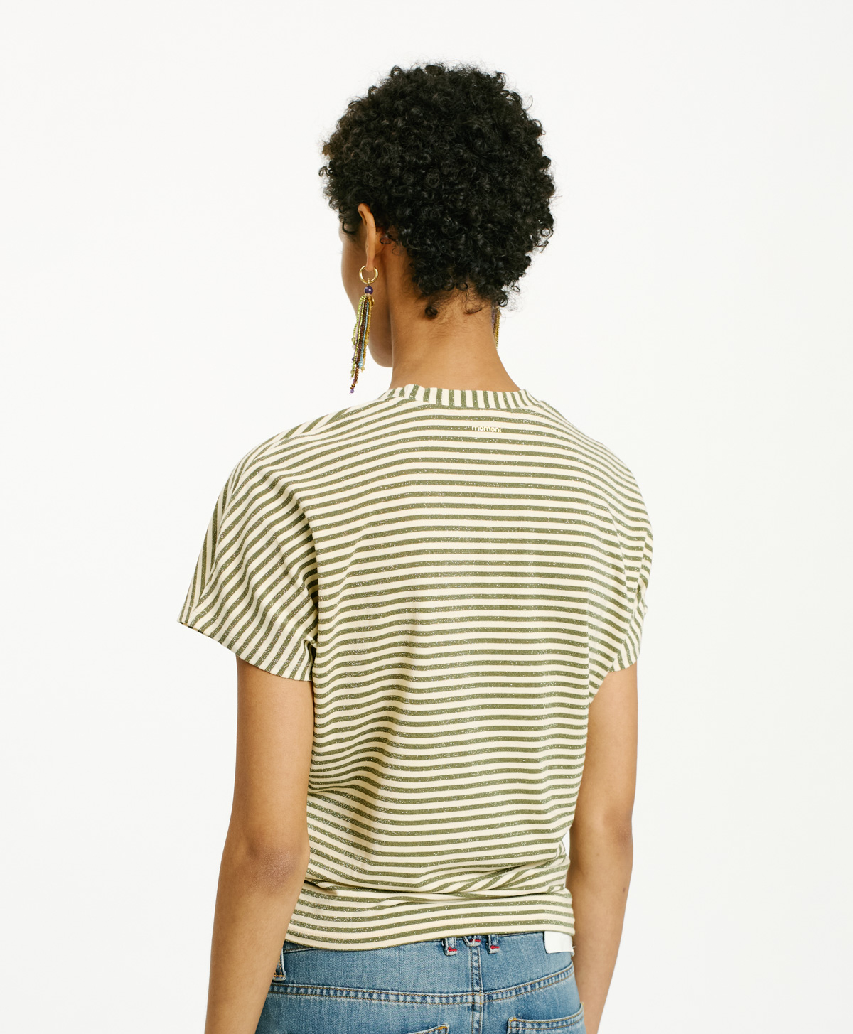 T-SHIRT PAWA EN JERSEY - CRÈME/MATCHA - Momonì