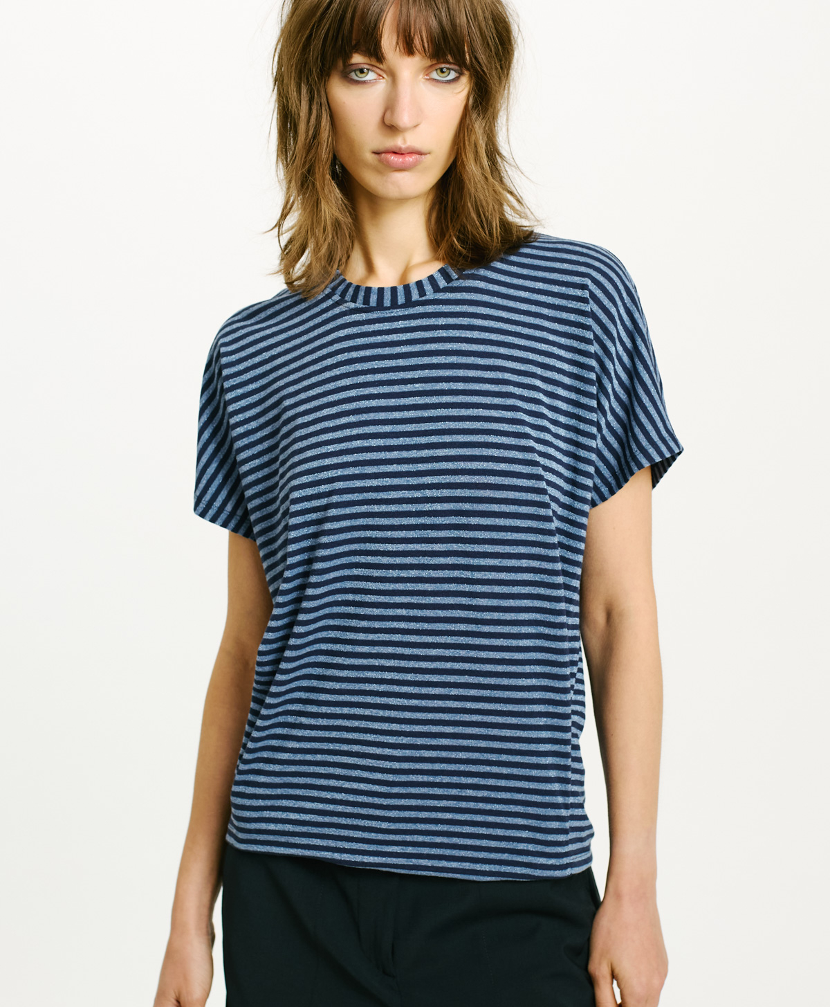 T-SHIRT PAWA IN STRIPED JERSEY - BLUE/AVIO - Clothing - Momonì