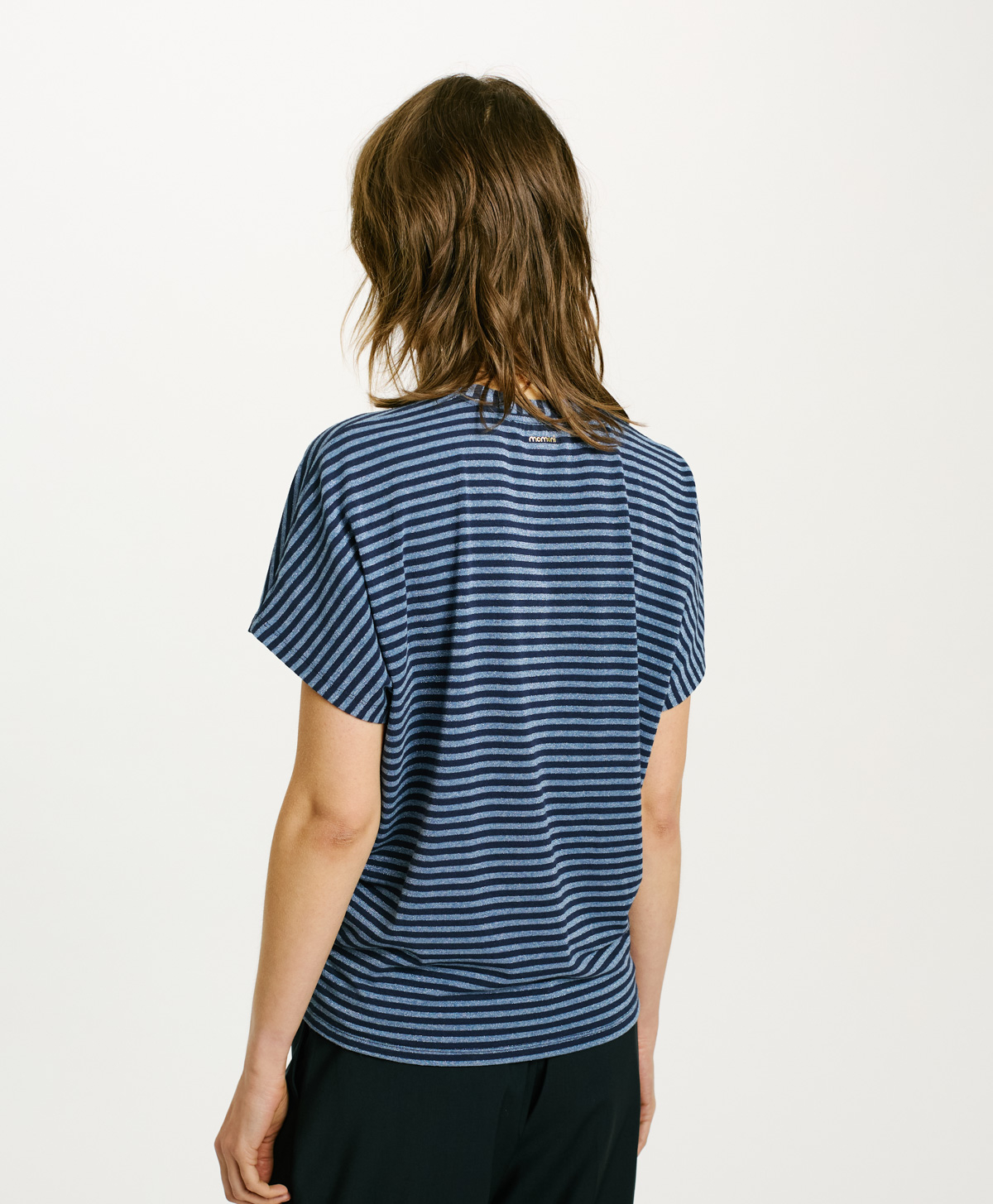 T-SHIRT PAWA IN STRIPED JERSEY - BLUE/AVIO - Momonì