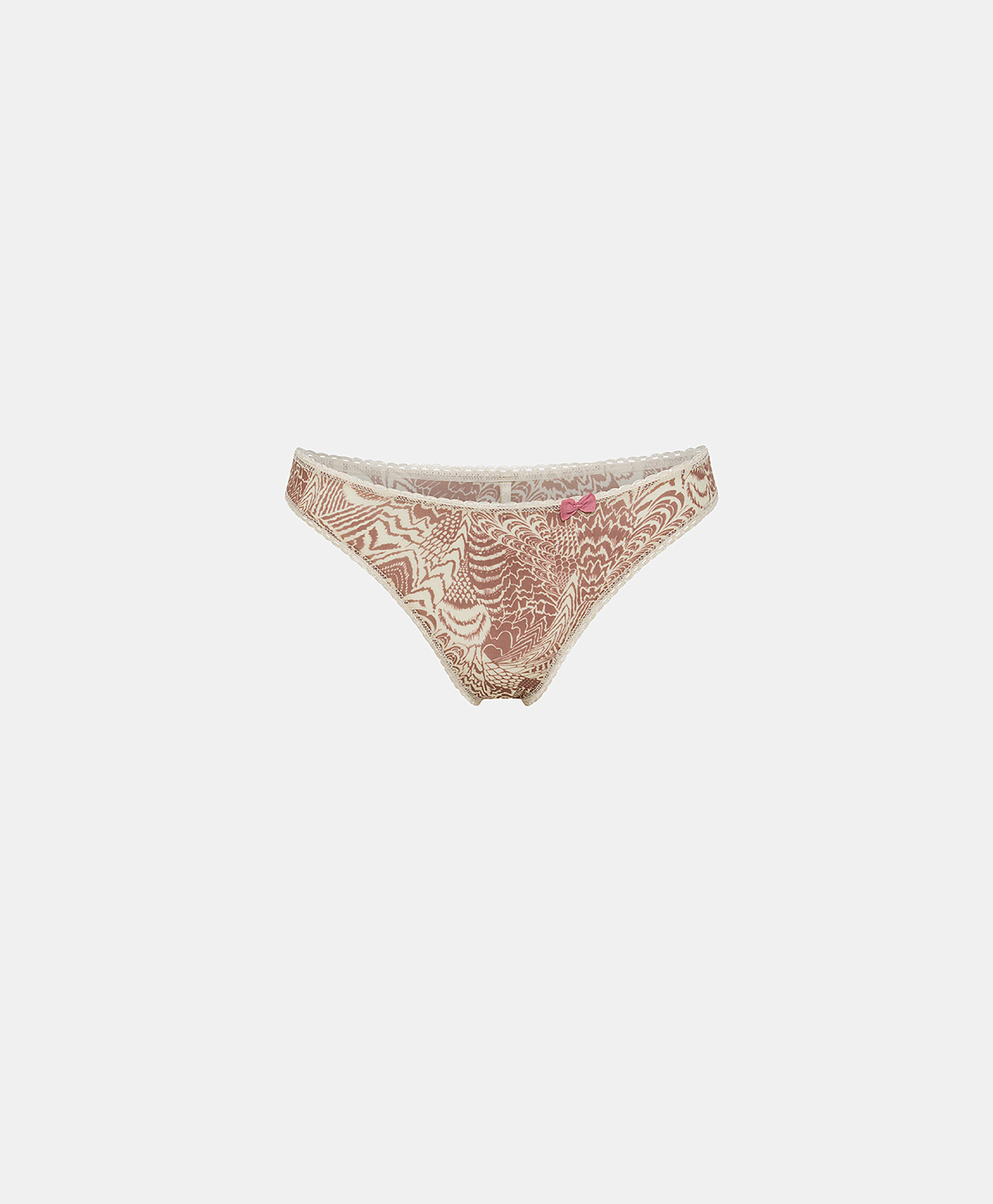 ARCA KNICKERS IN PRINTED NYLON - CREAM/MUST WINE - Underwear - Momonì