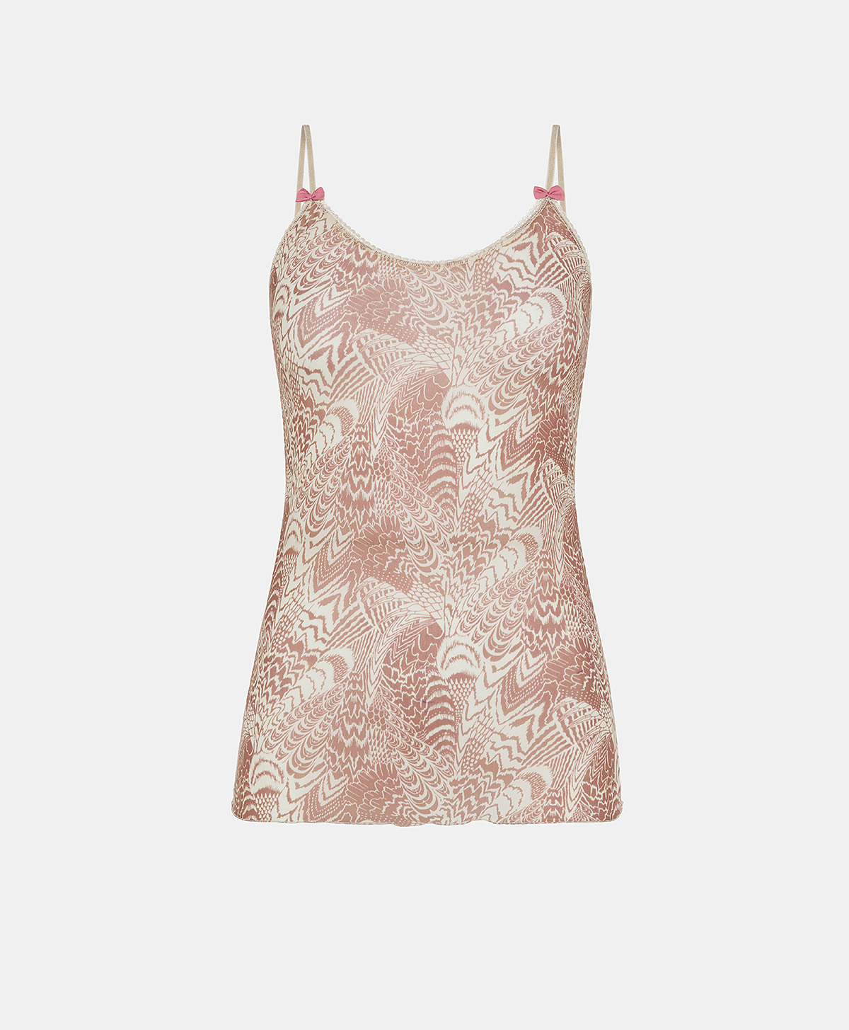 AIRELLE TOP IN PRINTED NYLON - CREAM/MUST WINE - Underwear - Momonì