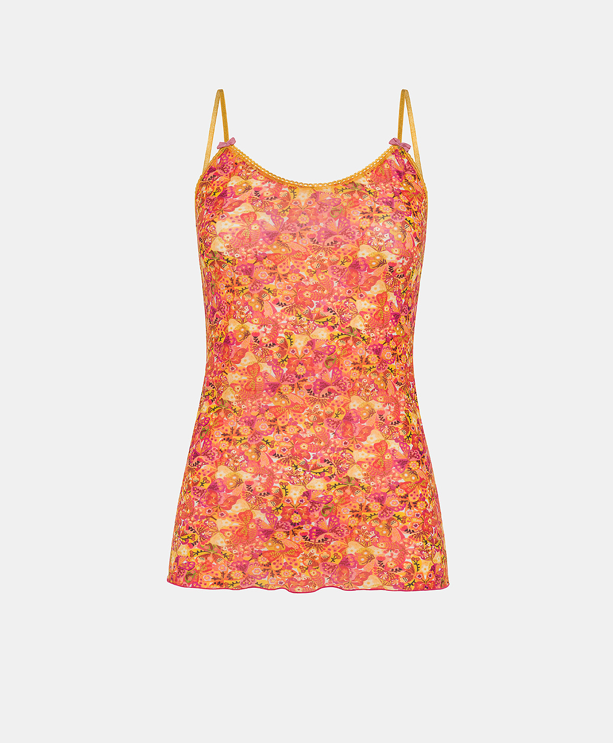 AIRELLE TOP IN PRINTED NYLON - PINK/BORDEAUX - Underwear - Momonì