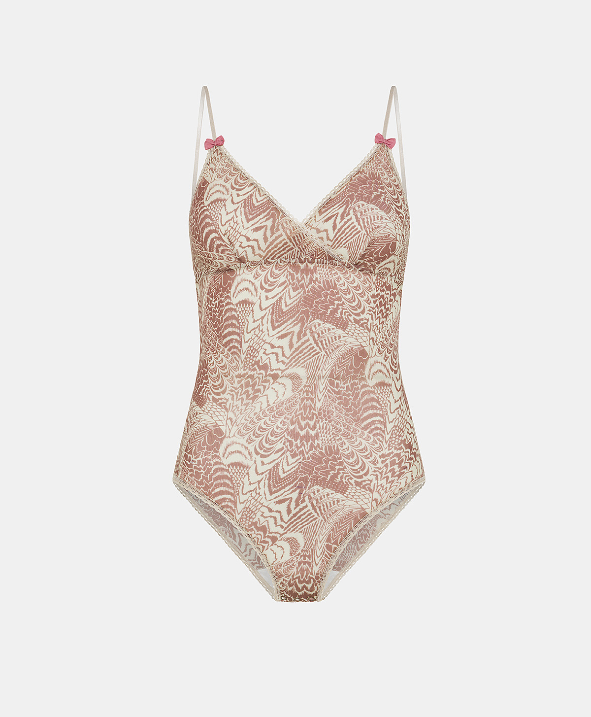 TORE BODY IN PRINTED NYLON - CREAM/MUST WINE - Underwear - Momonì