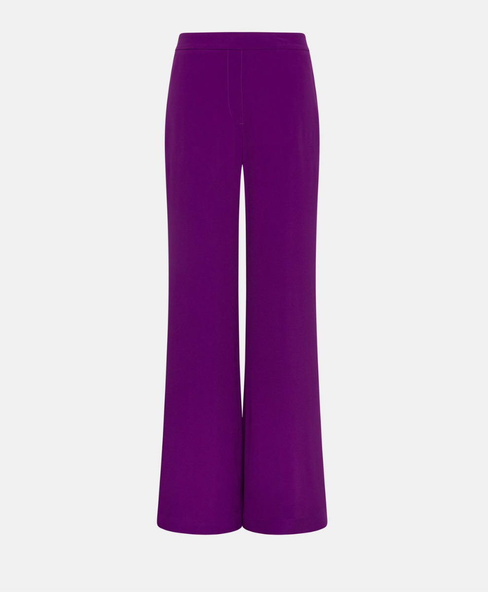 MARAJO PANTS IN ACETATE SILK - VIOLET - Clothing - Momonì