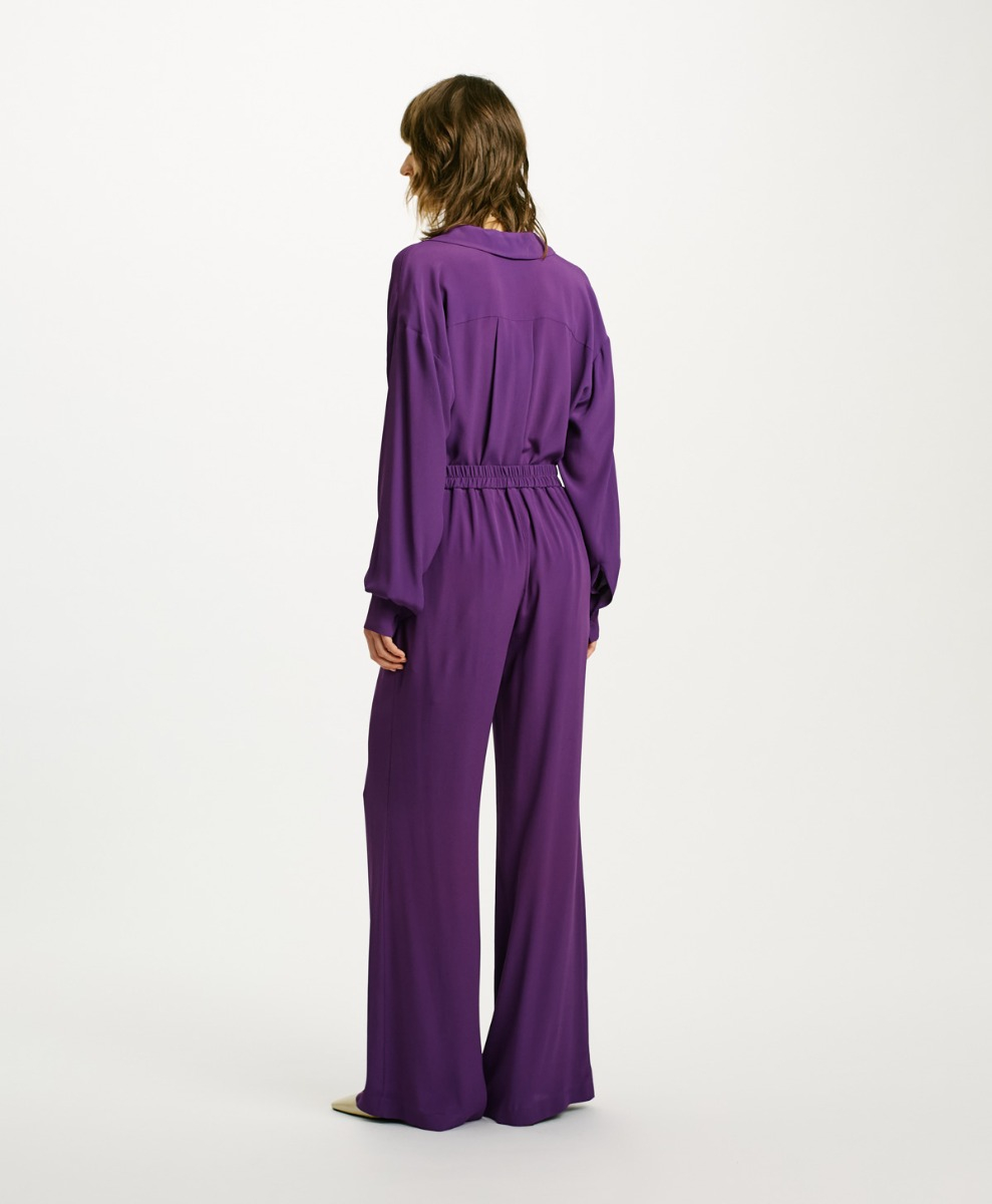 PANTALON MARAJO EN ACÉTATE DE SOIE - VIOLET - Momonì