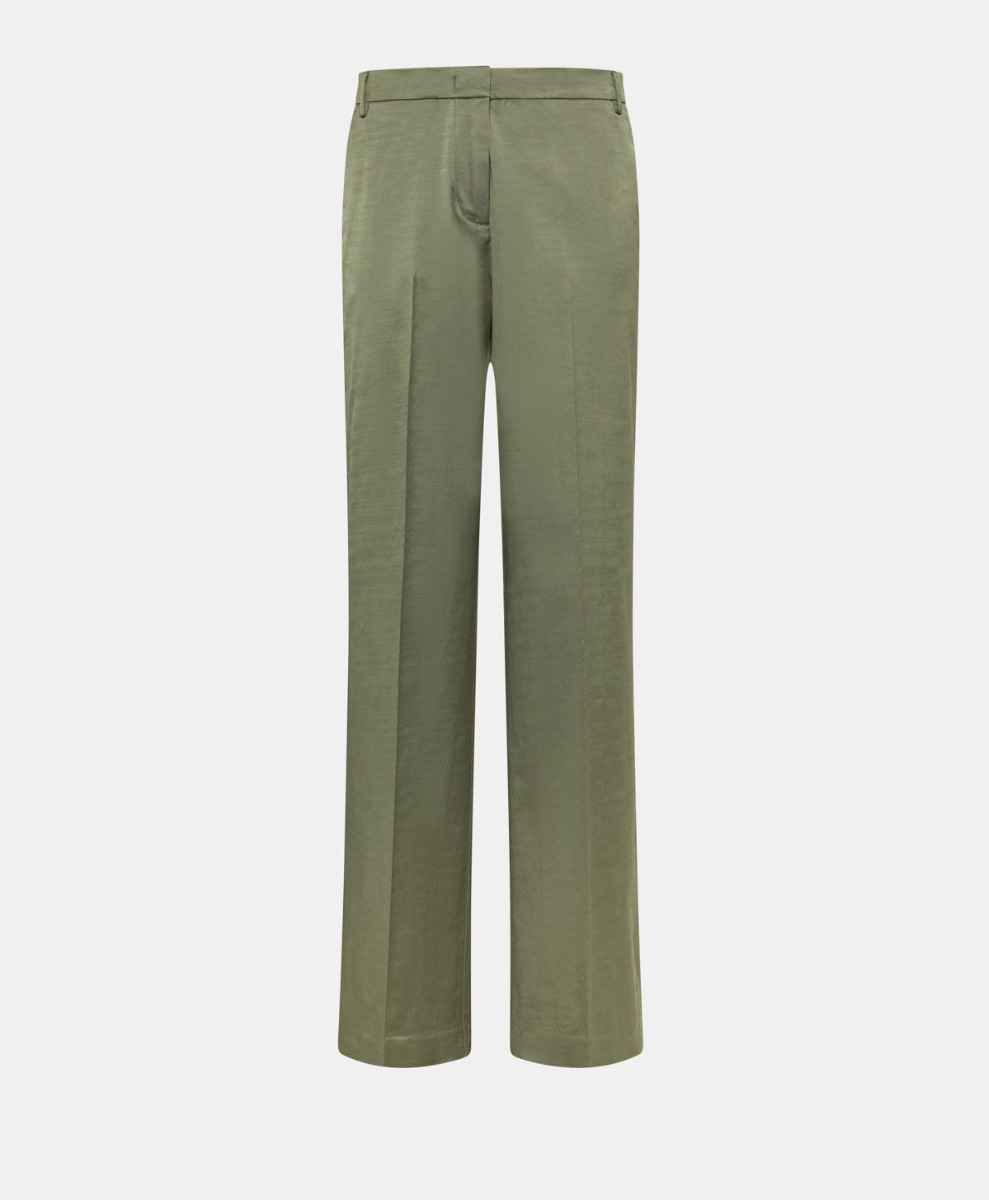PANTALON PANTI EN COTON/VISCOSE STRETCH - VERT SAGE - Momonì