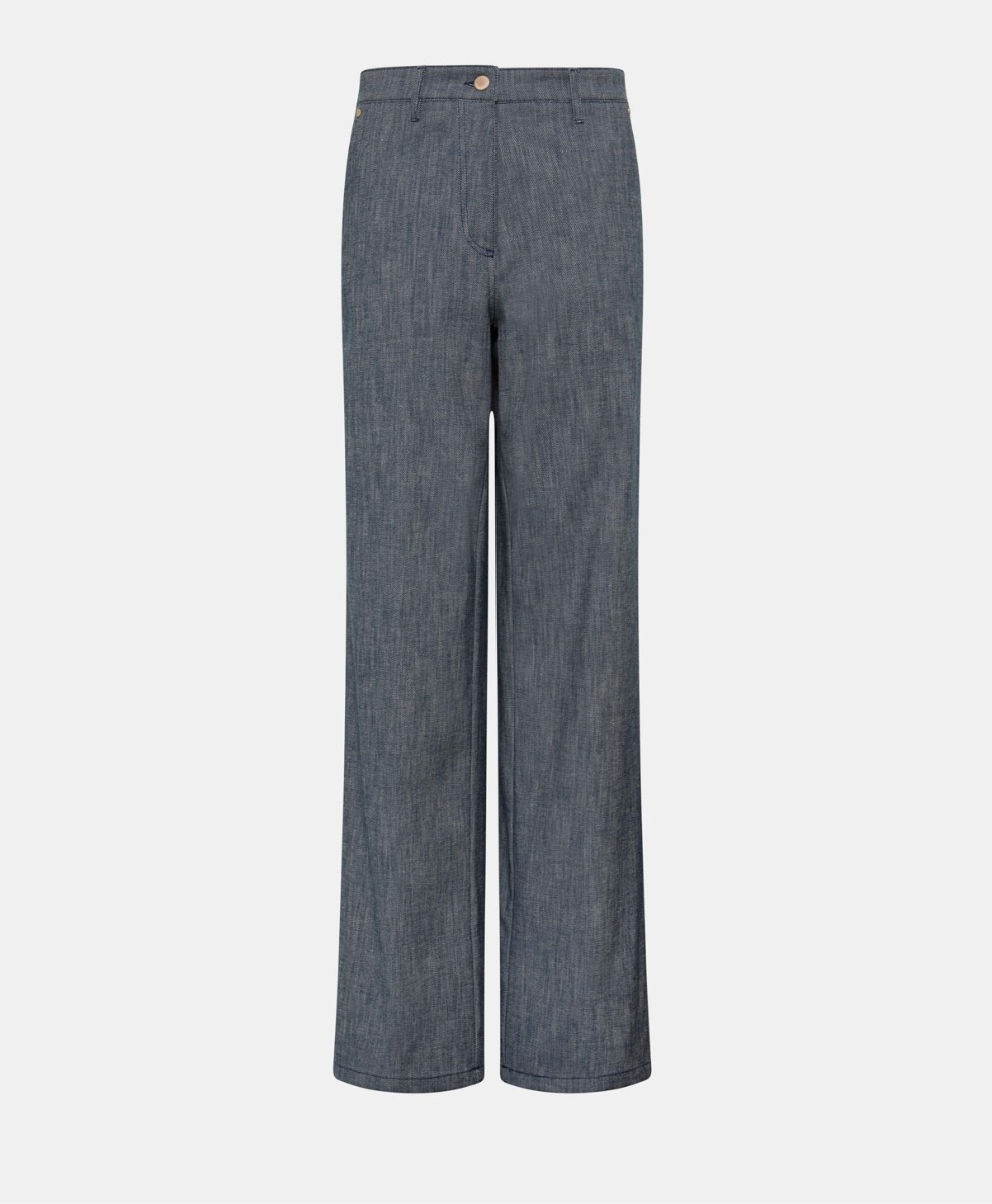 POCITOS PANTS IN COLOURED STRETCH DENIM - BLUE JEANS - Momonì