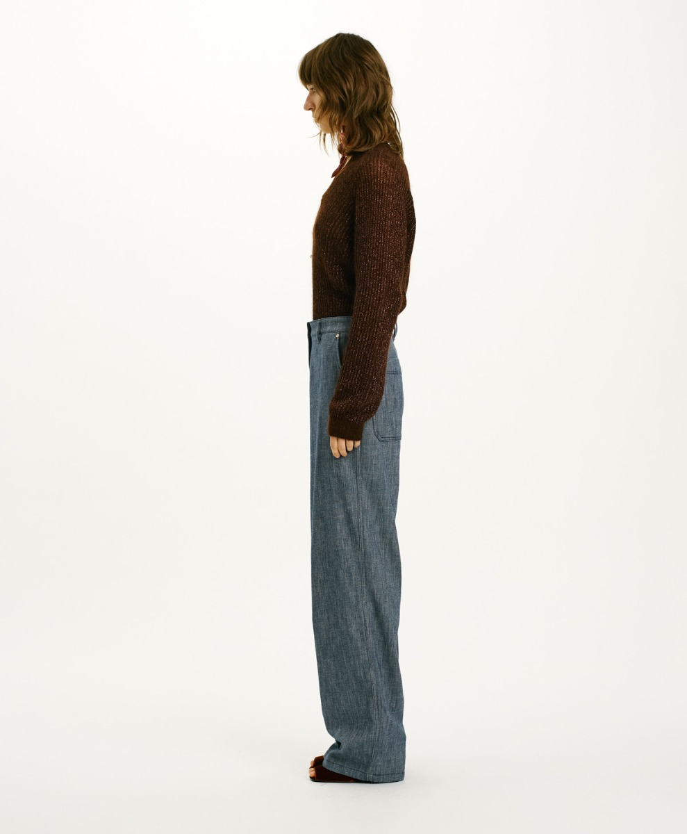 POCITOS PANTS IN COLOURED STRETCH DENIM - BLUE JEANS - Momonì