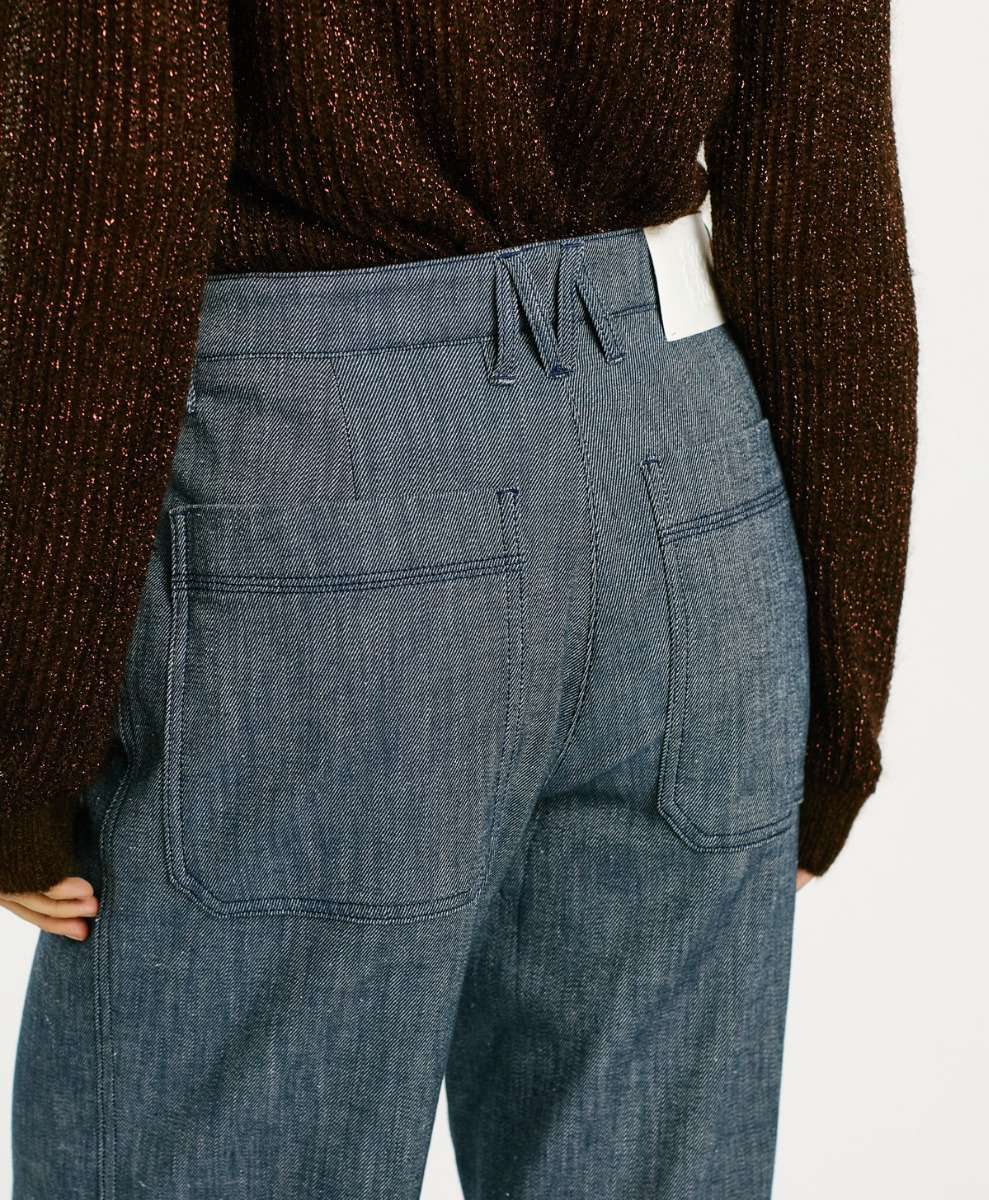 POCITOS PANTS IN COLOURED STRETCH DENIM - BLUE JEANS - Momonì