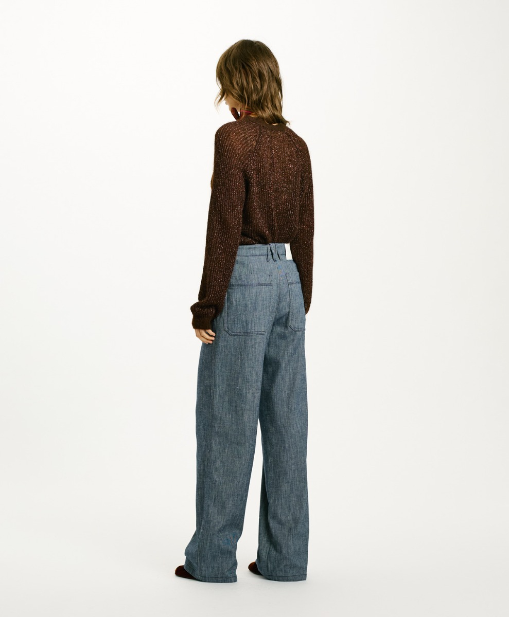 POCITOS PANTS IN COLOURED STRETCH DENIM - BLUE JEANS - Momonì