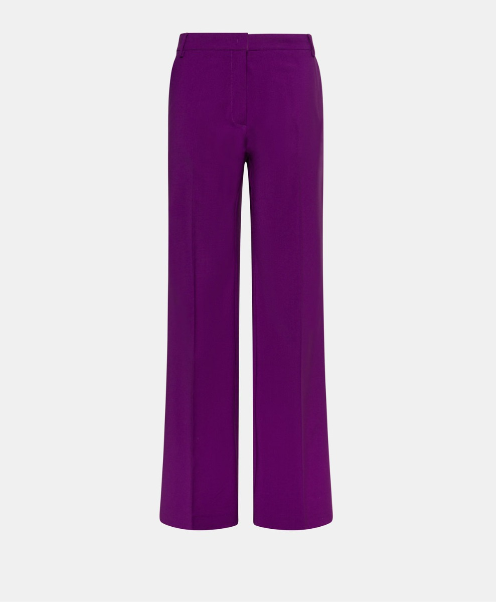 MACHU PANTS IN STRETCH COLL WOOL - VIOLET - Clothing - Momonì